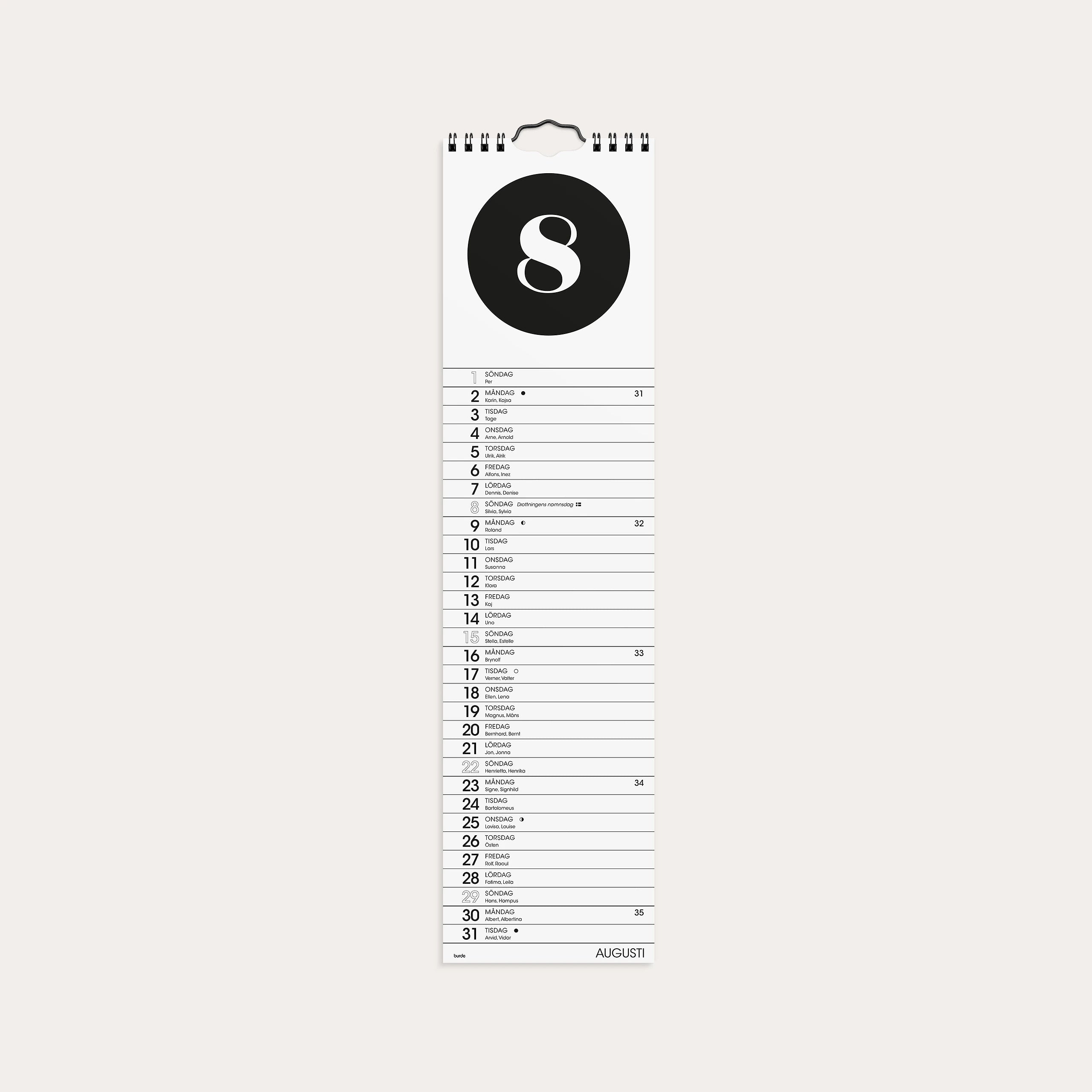 Väggkalender 2027 Simple