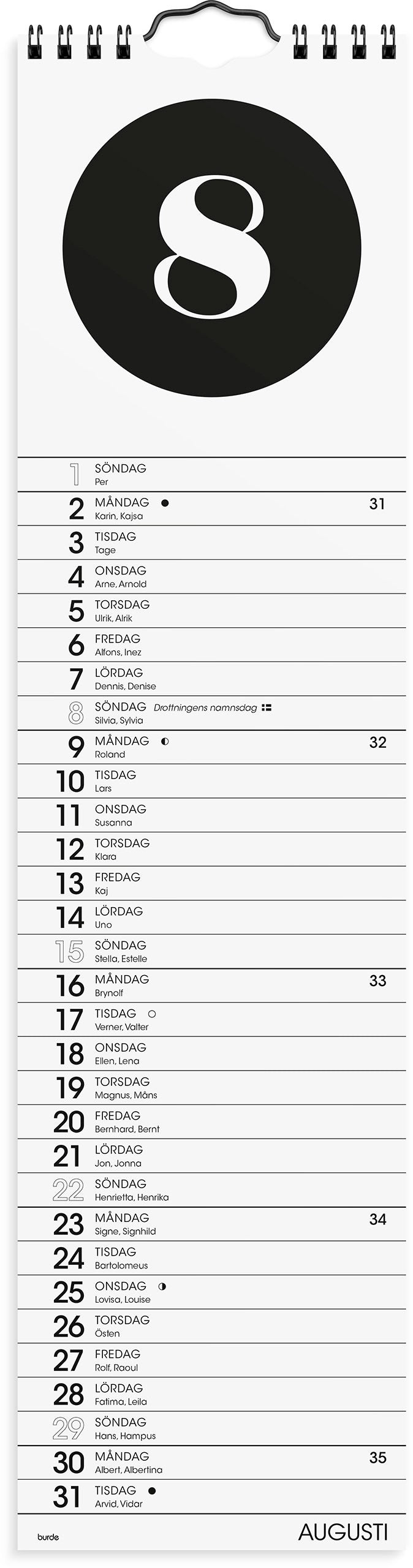 Väggkalender 2027 Simple