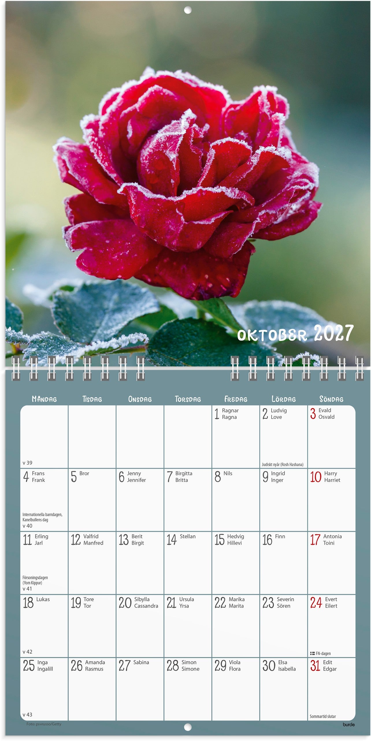 Väggkalender 2027 Blommor