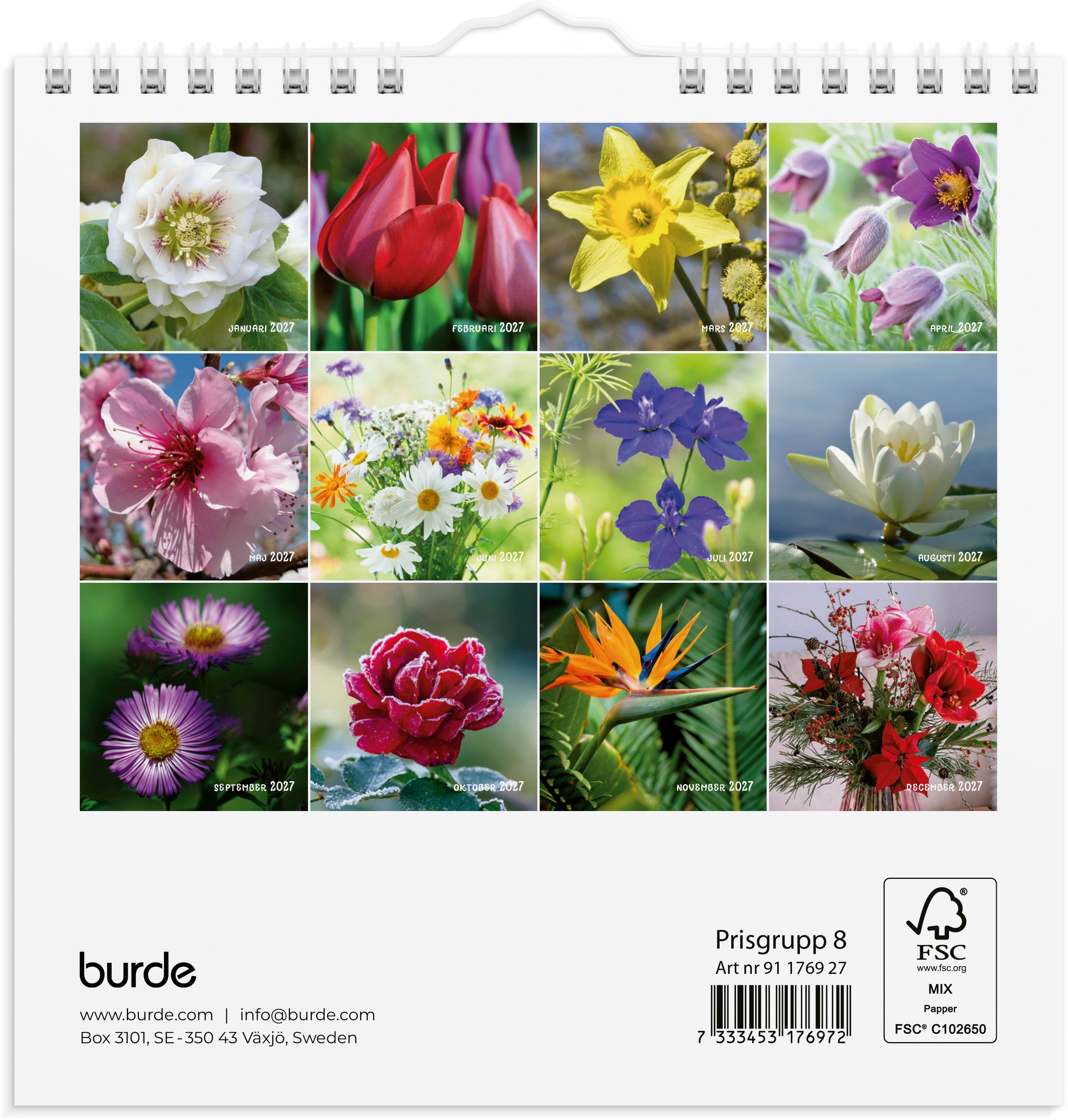 Väggkalender 2027 Blommor