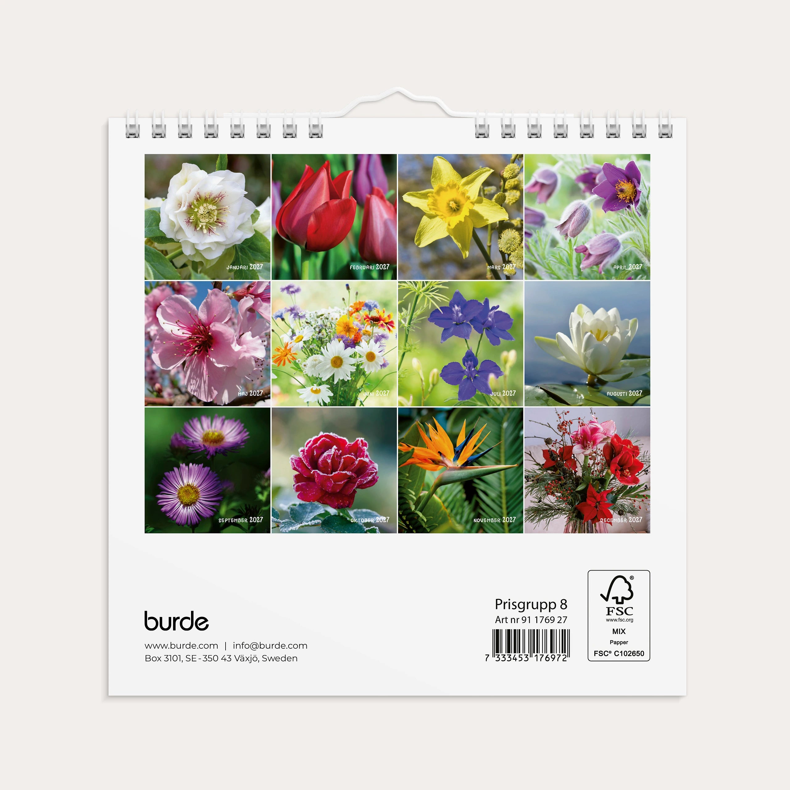 Väggkalender 2027 Blommor