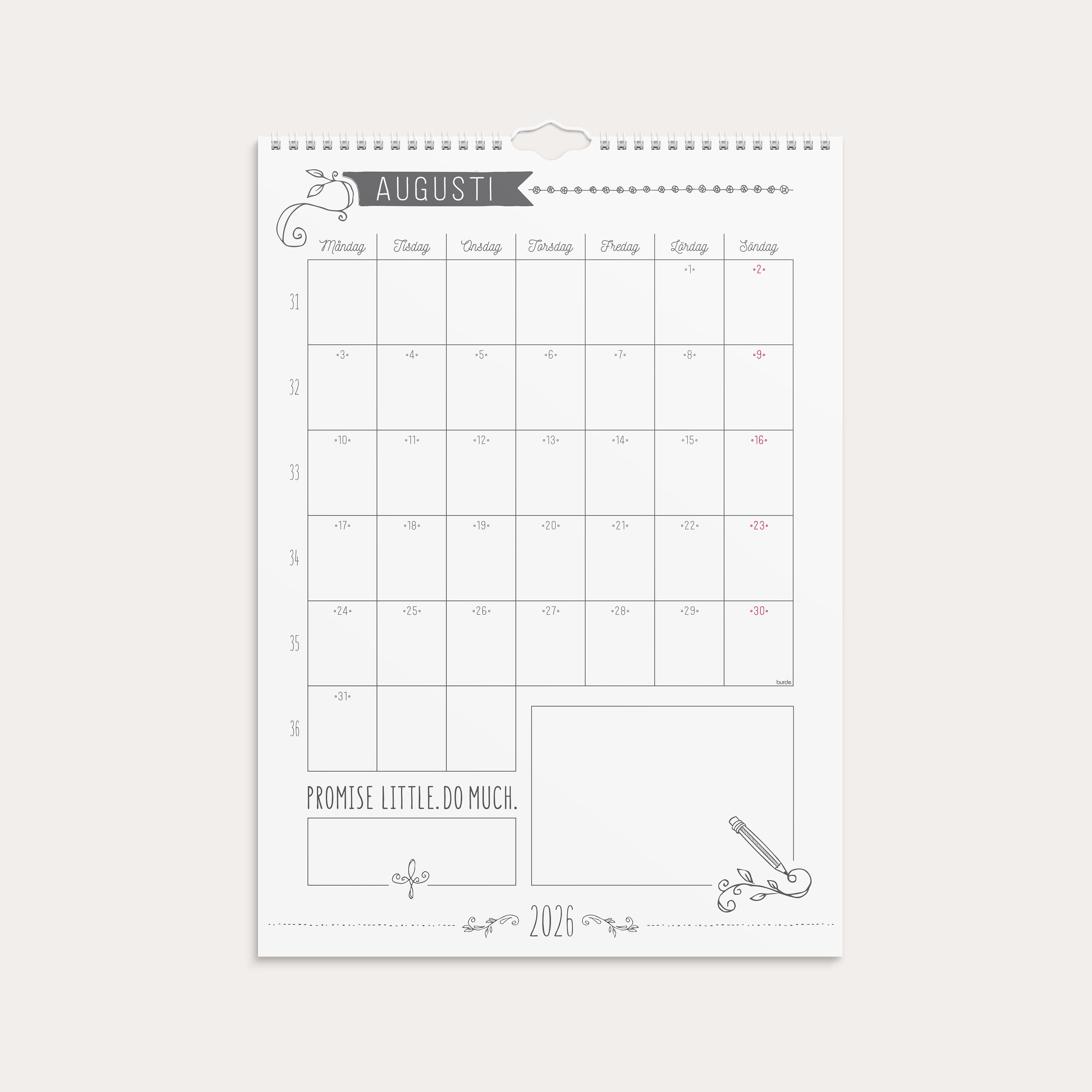 Väggkalender 2026 Doodle