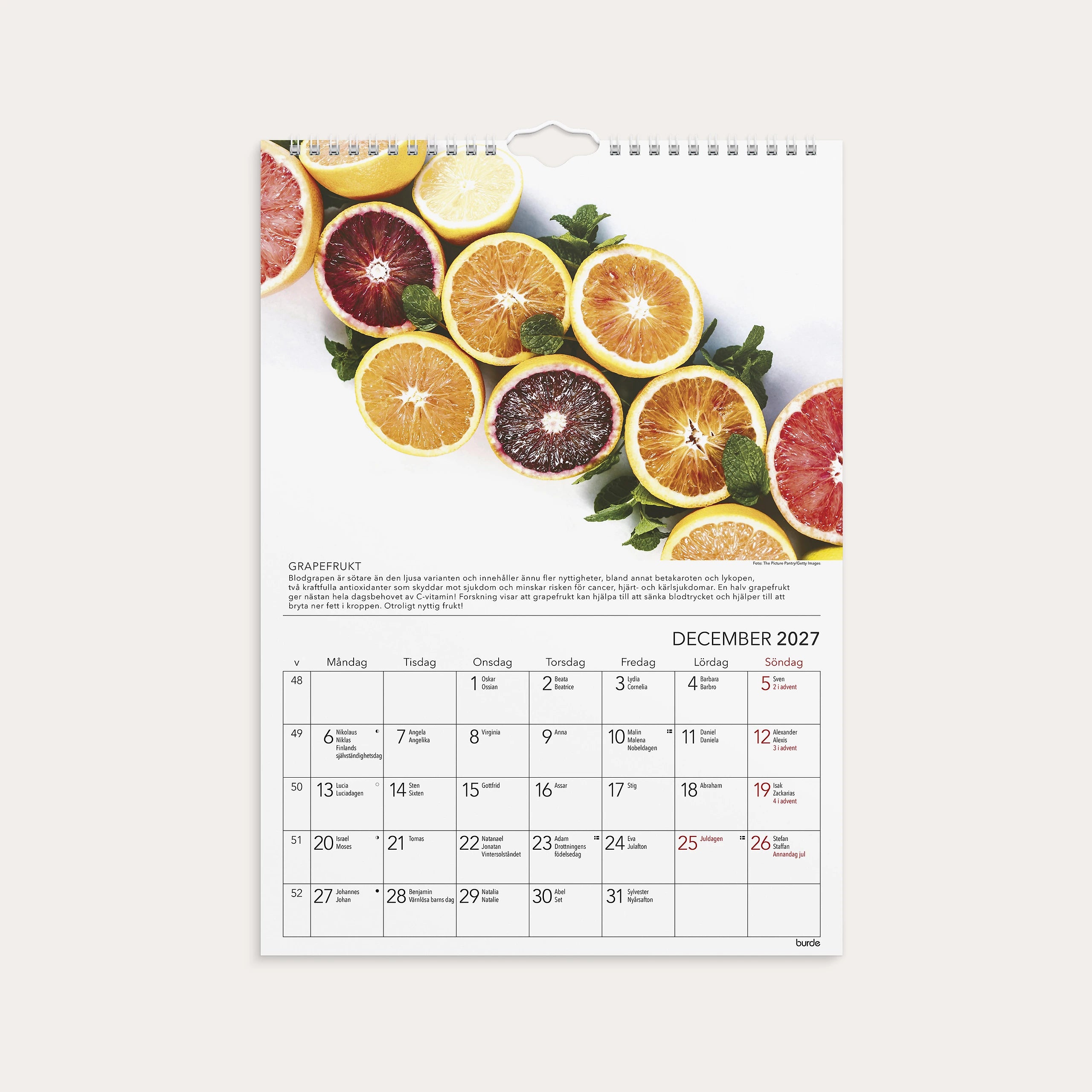 Väggkalender 2027 Gröna tips