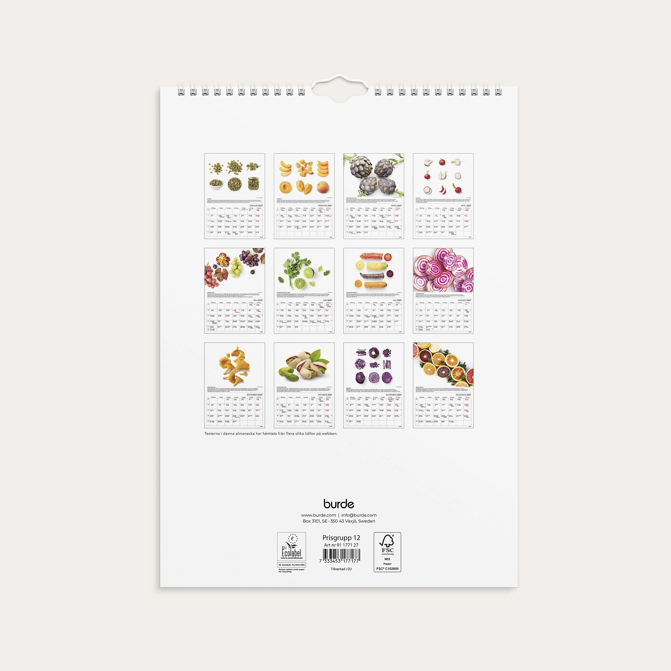 Väggkalender 2027 Gröna tips