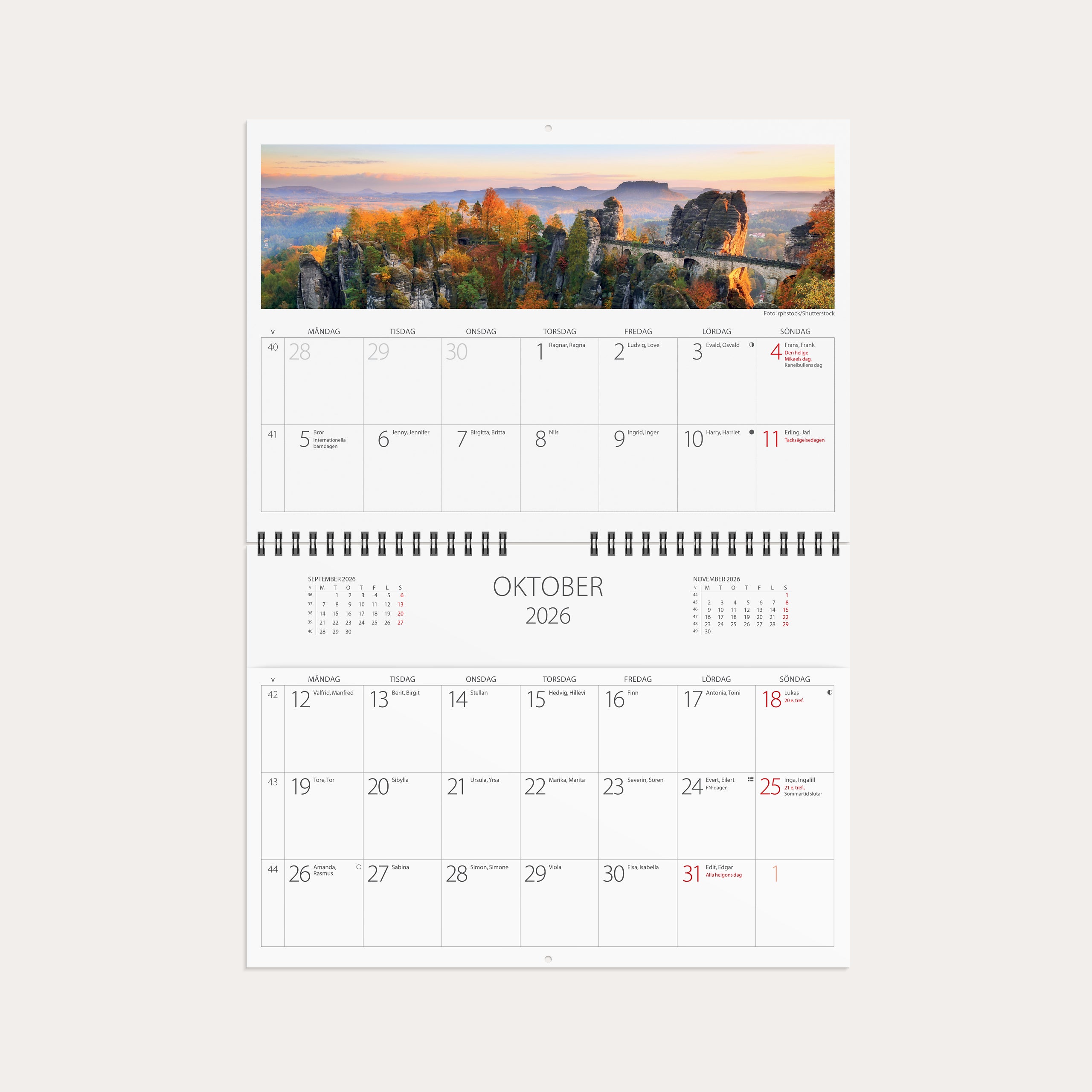 Väggkalender 2026 Väggficka Panorama