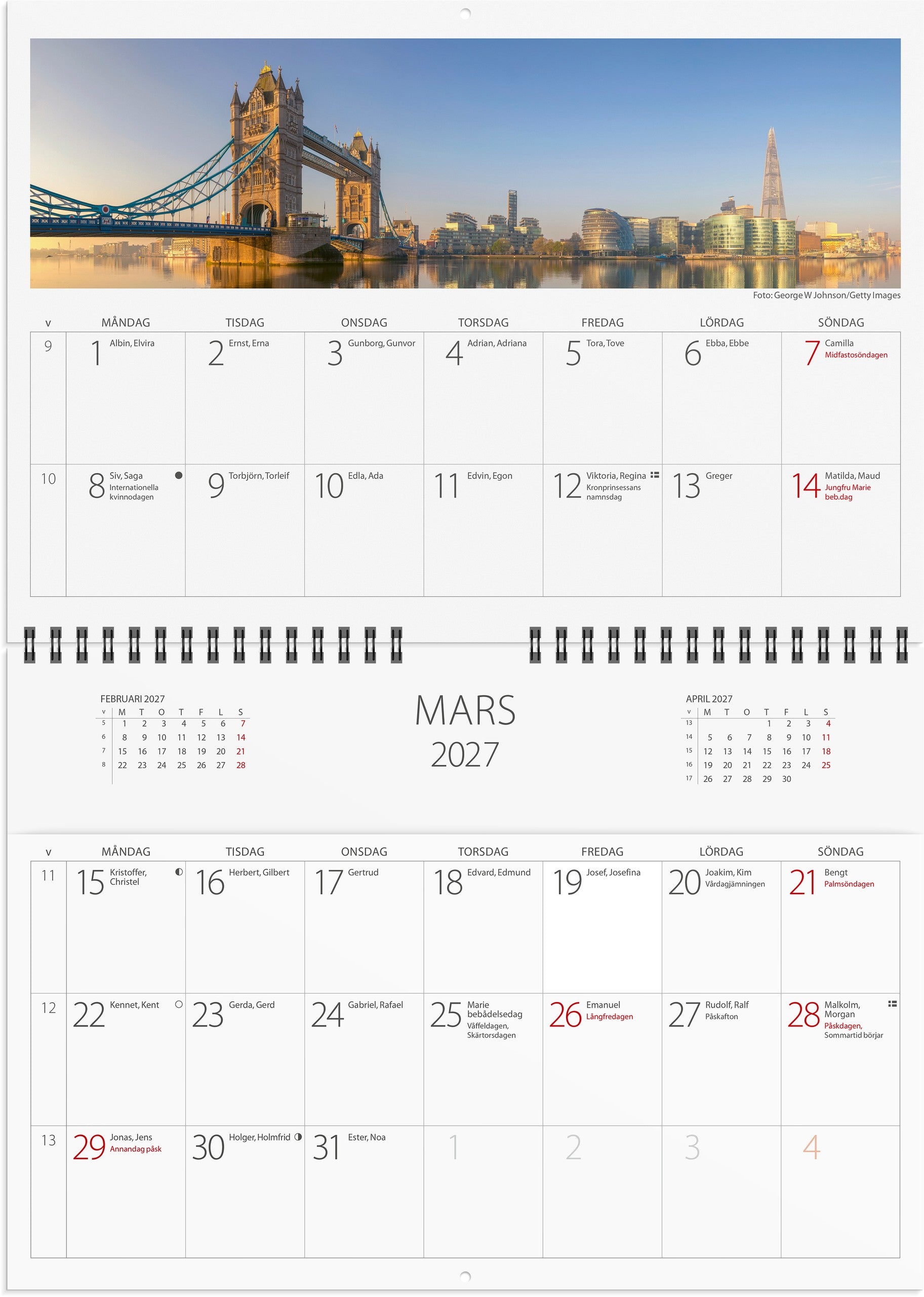 Väggkalender 2027 Väggficka Panorama