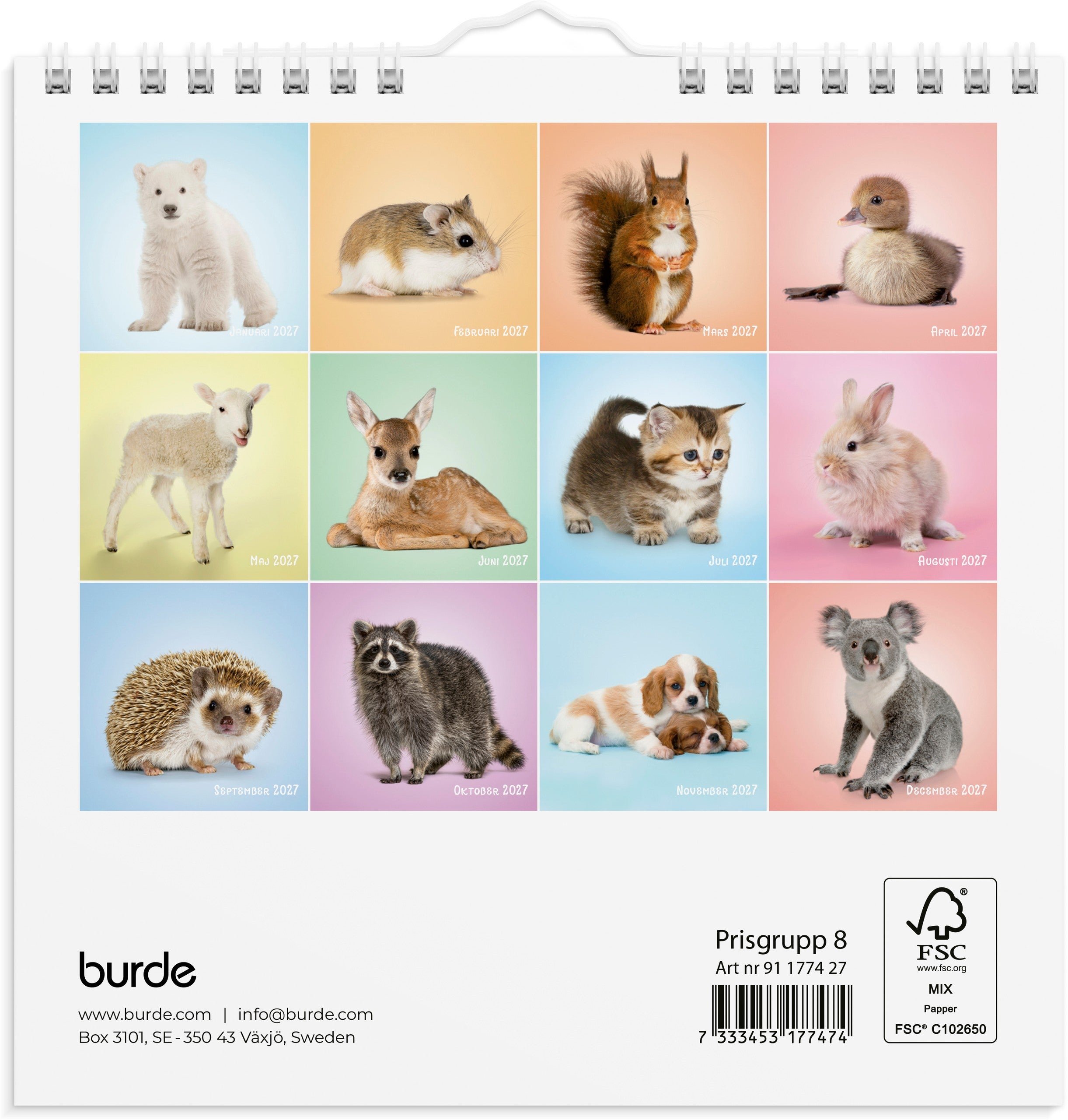 Väggkalender 2027 Sötnosar