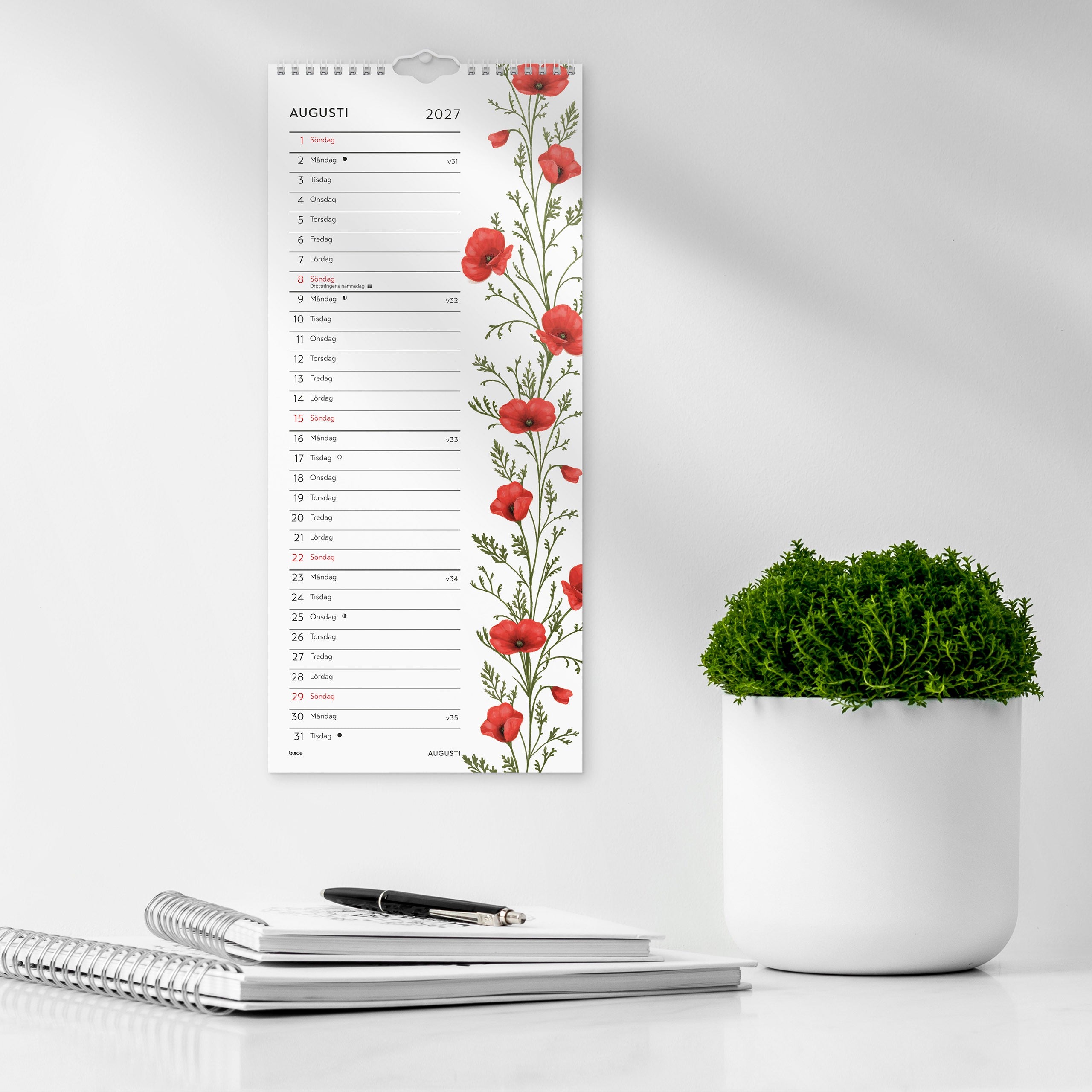 Väggkalender 2027 Lilla Blomsterkalendern