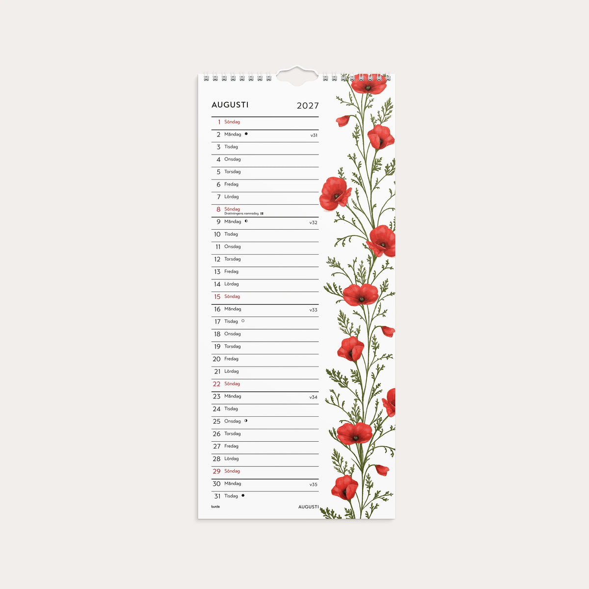 Väggkalender 2027 Lilla Blomsterkalendern