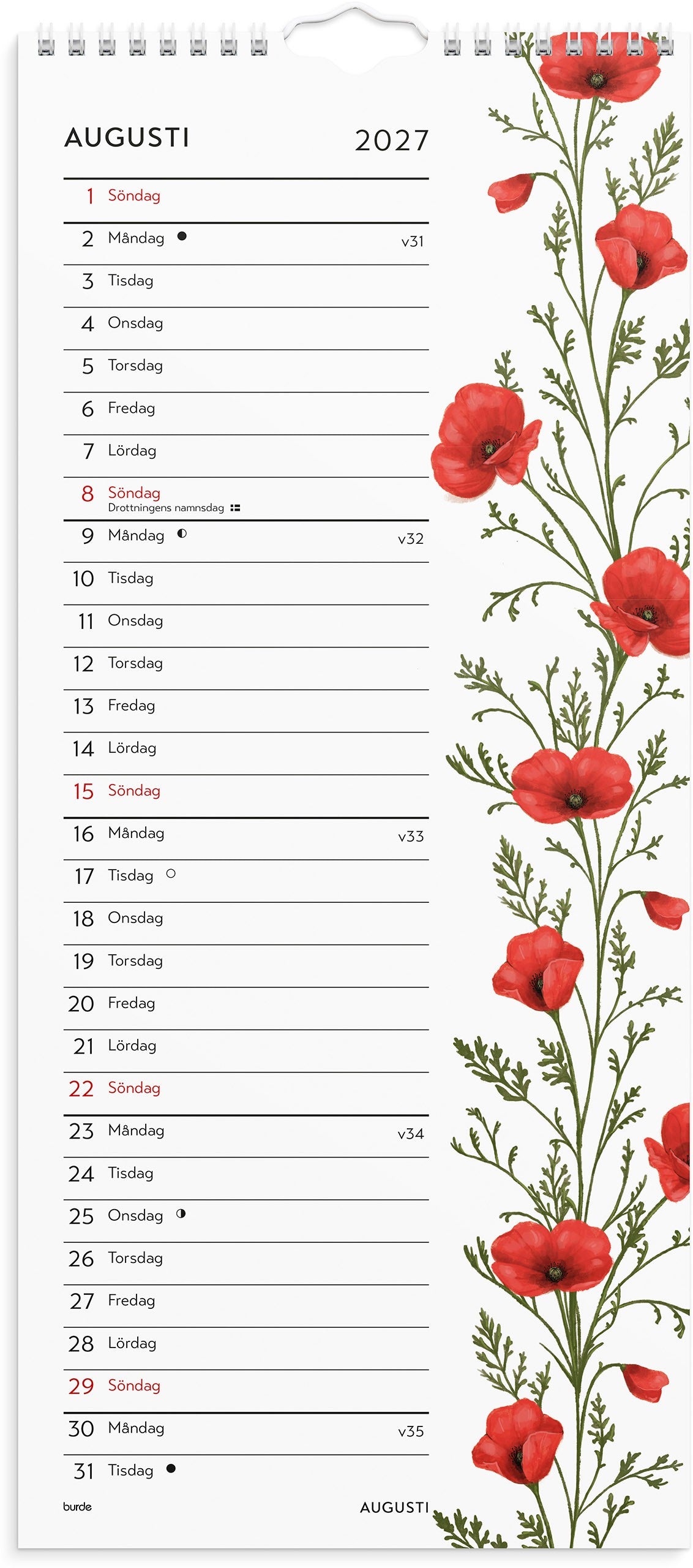 Väggkalender 2027 Lilla Blomsterkalendern