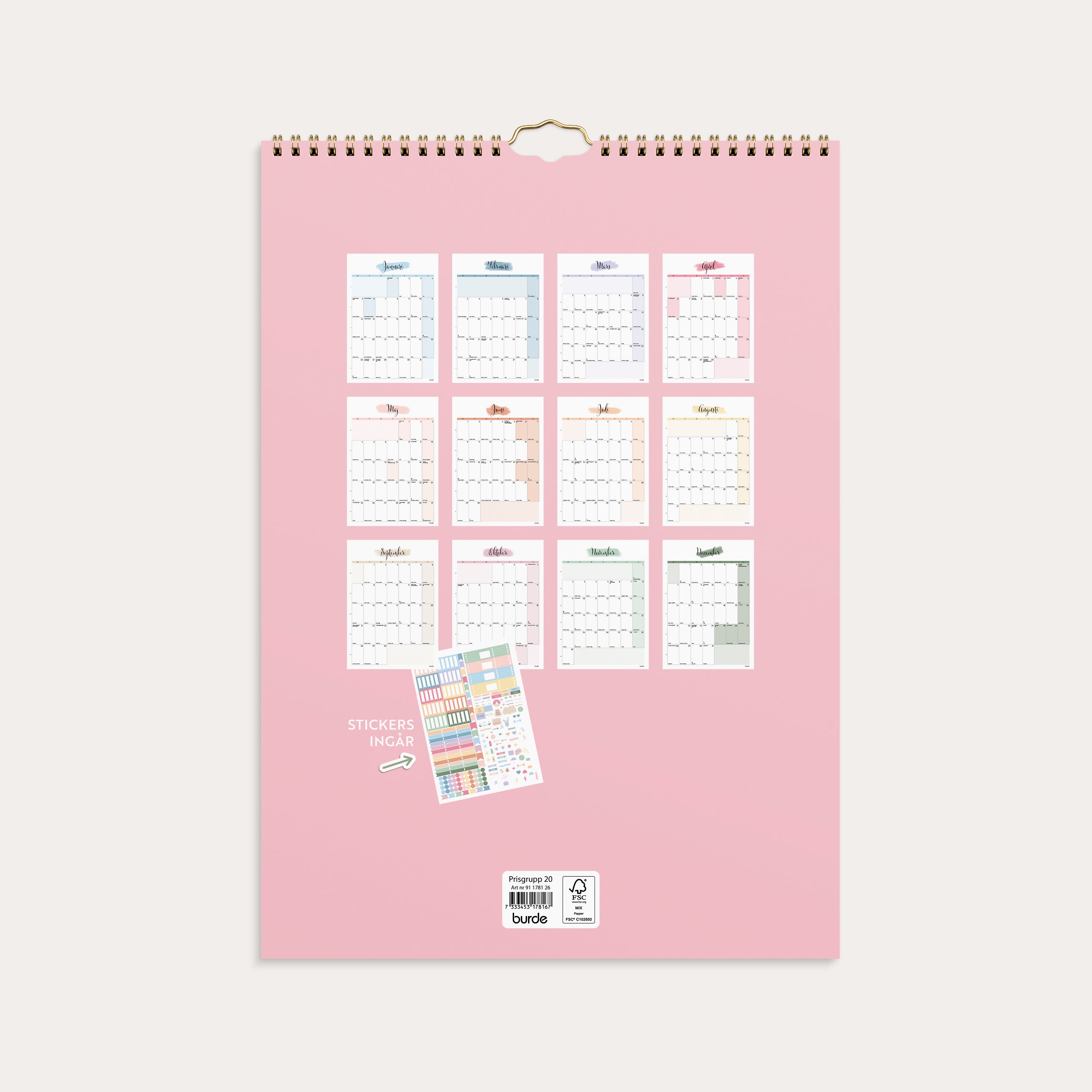 Väggkalender 2026 Life Organizer