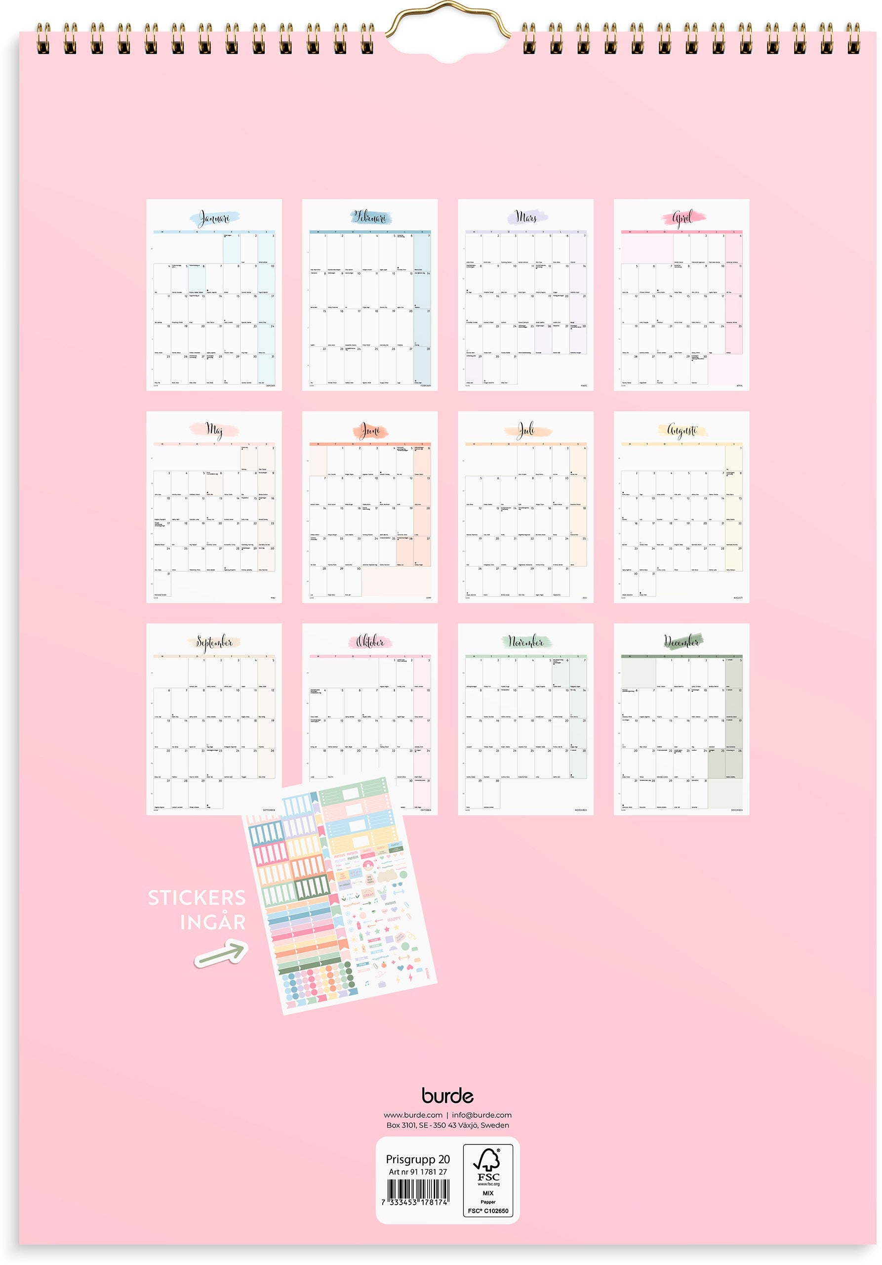 Väggkalender 2027 Life Organizer