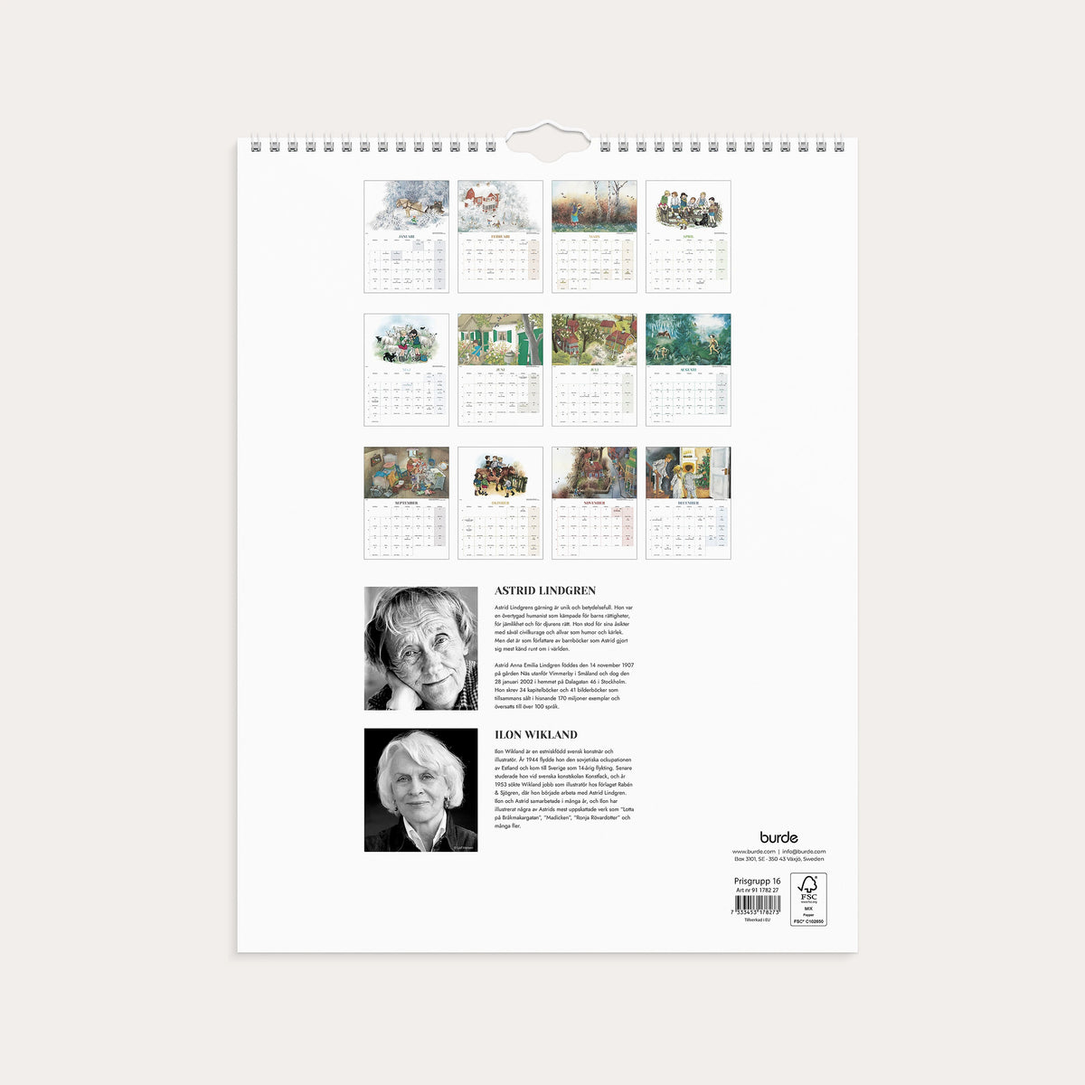 Väggkalender 2027 Ilon Wikland