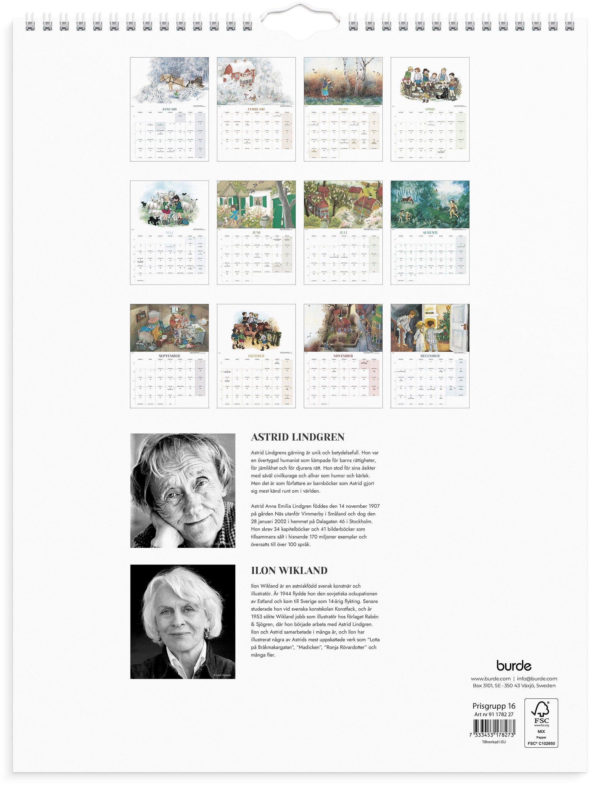 Väggkalender 2027 Ilon Wikland