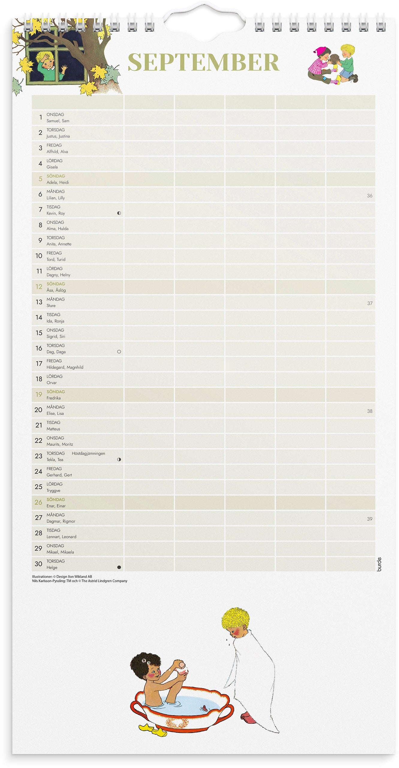 Familjekalender 2027 Ilon Wikland