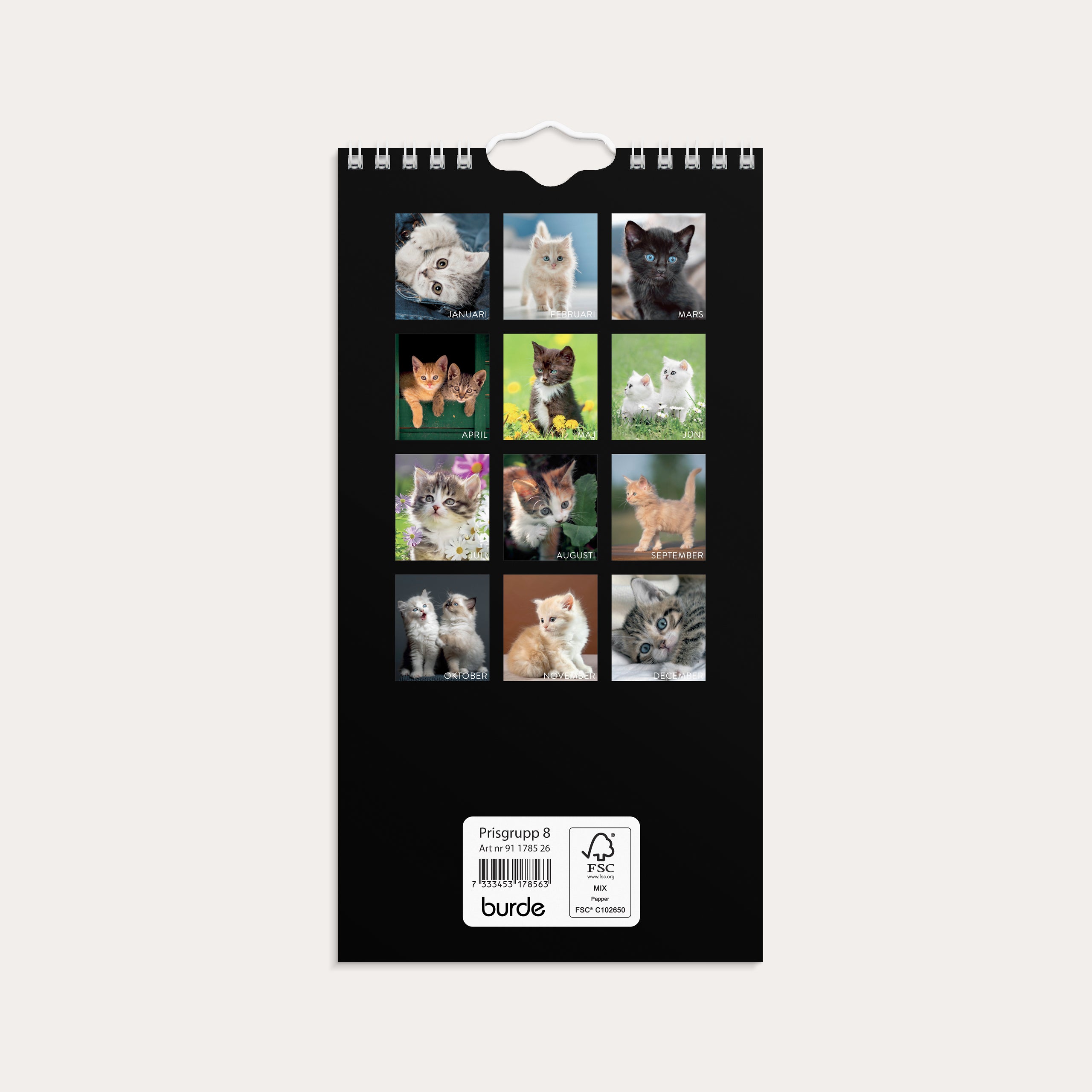 Väggkalender 2026 Liten Kattkalender