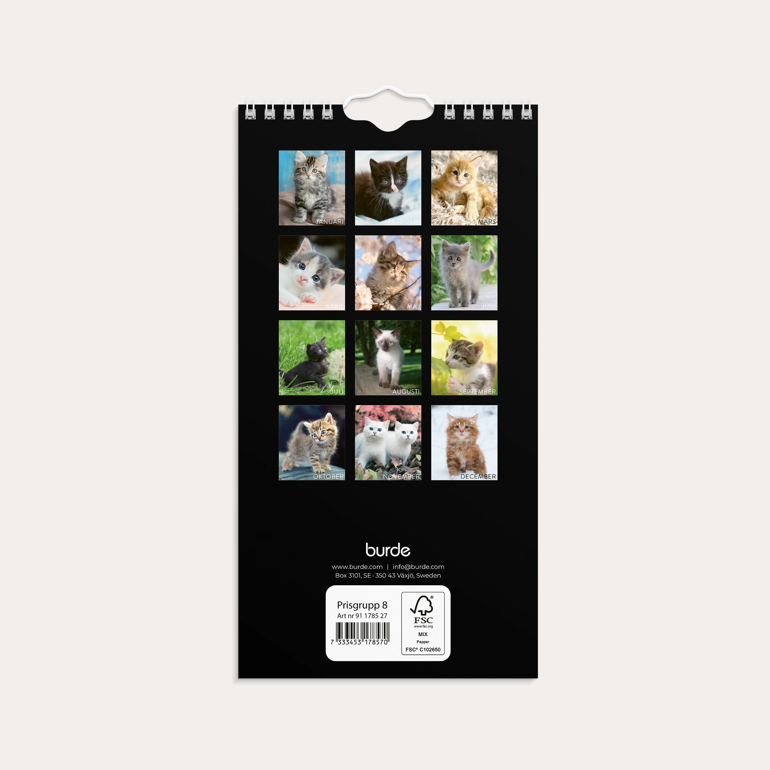 Väggkalender 2027 Liten Kattkalender