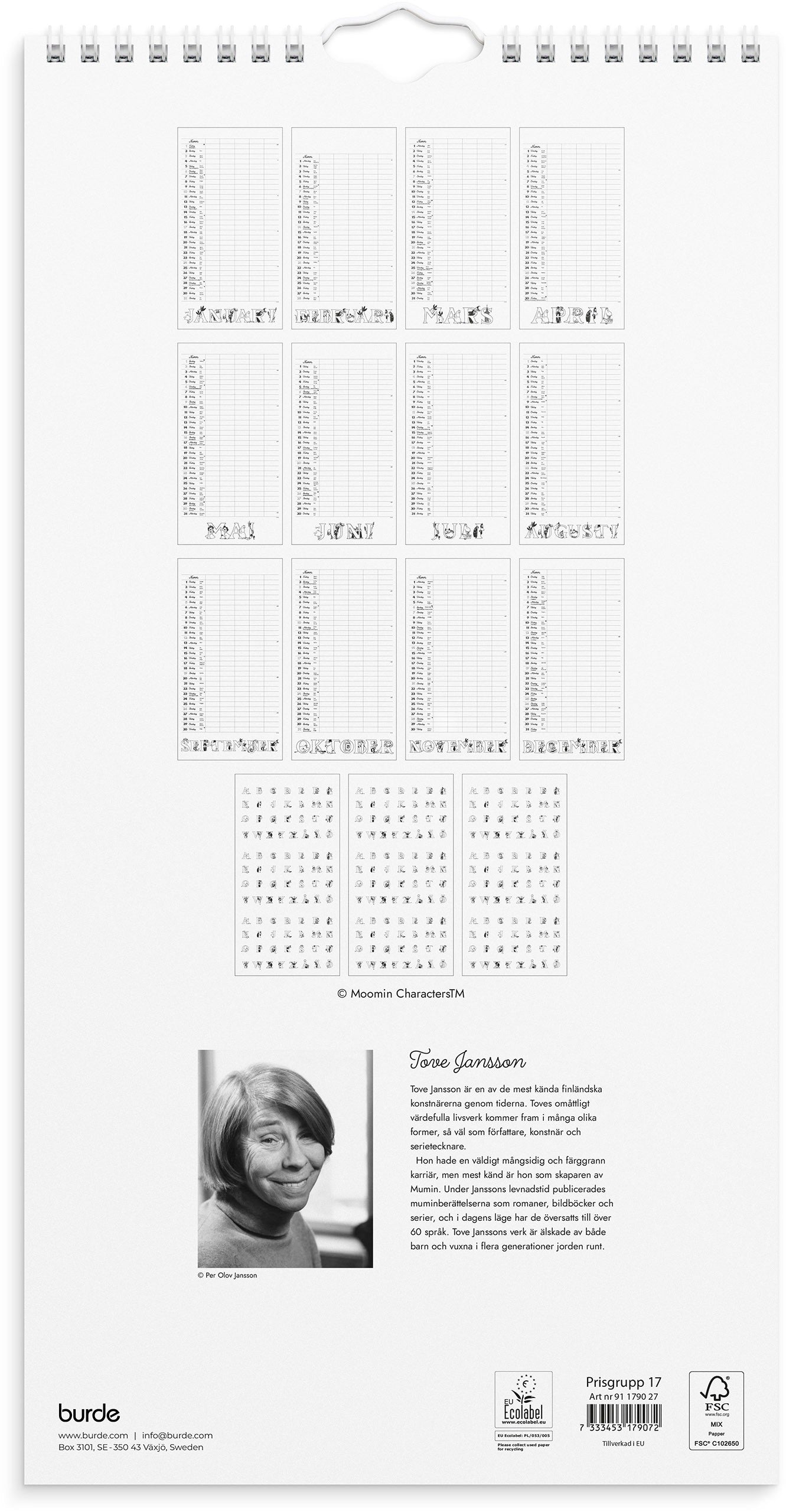 Familjekalender 2027 Mumin