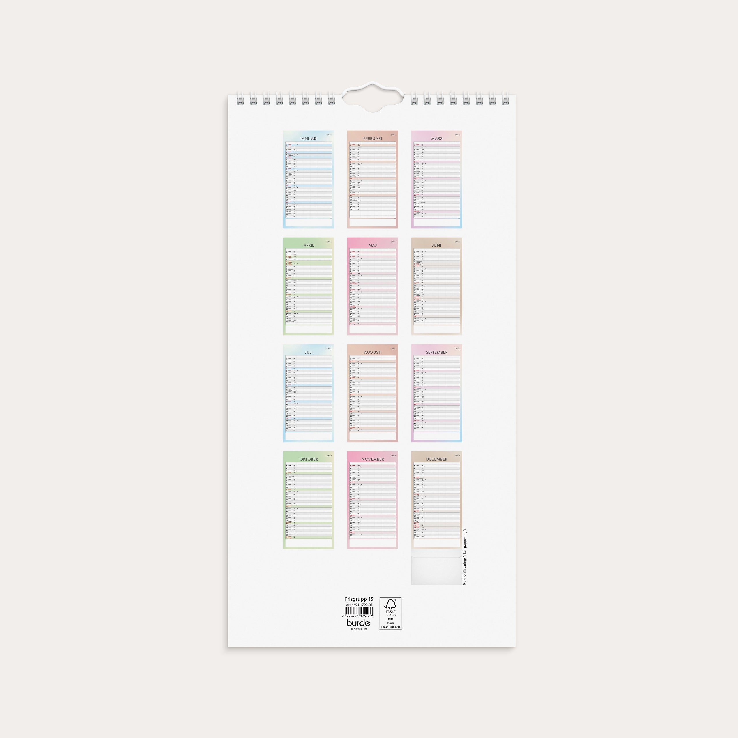 Familjekalender 2026 Tydlig