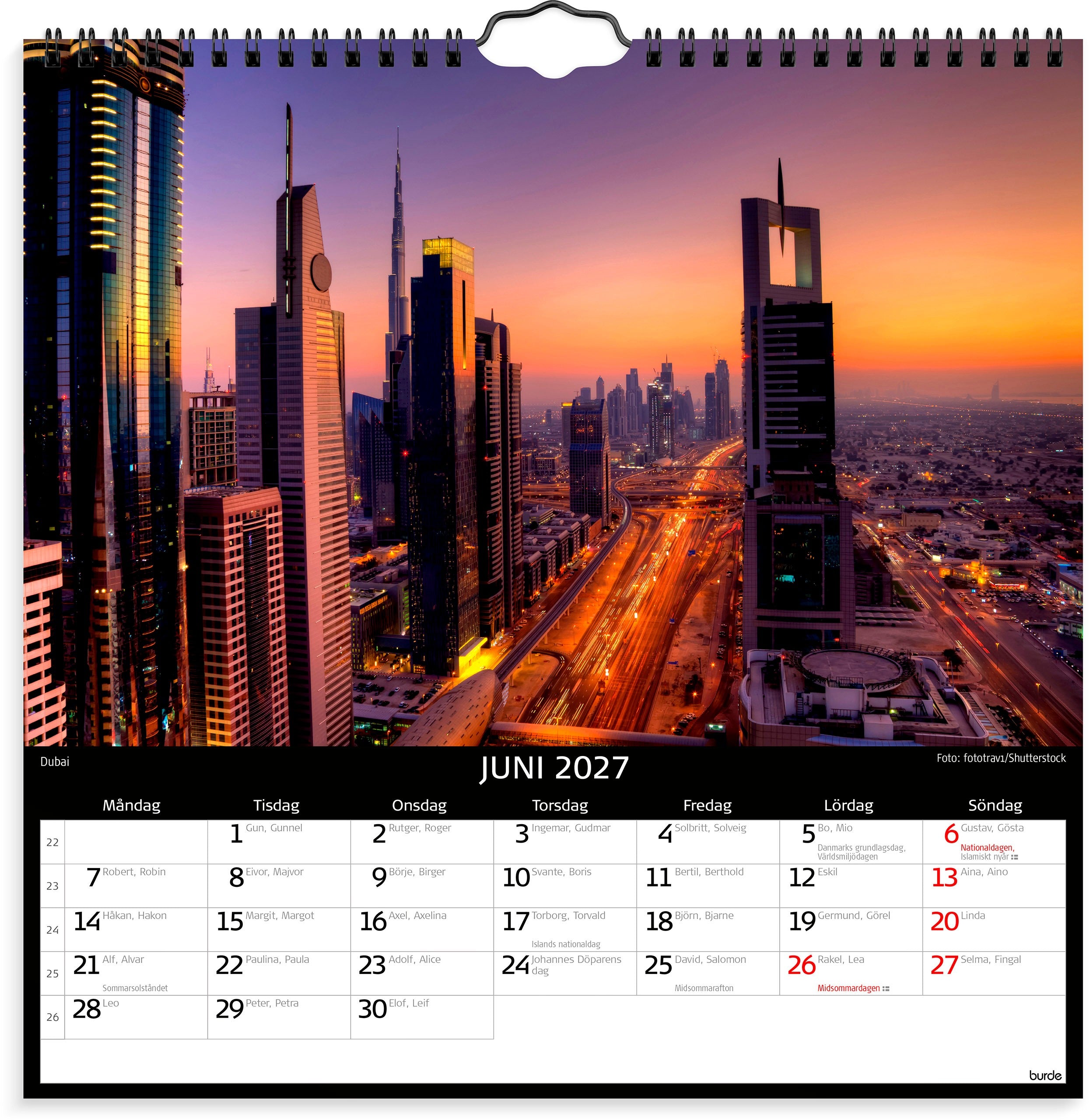 Väggkalender 2027 Skylines