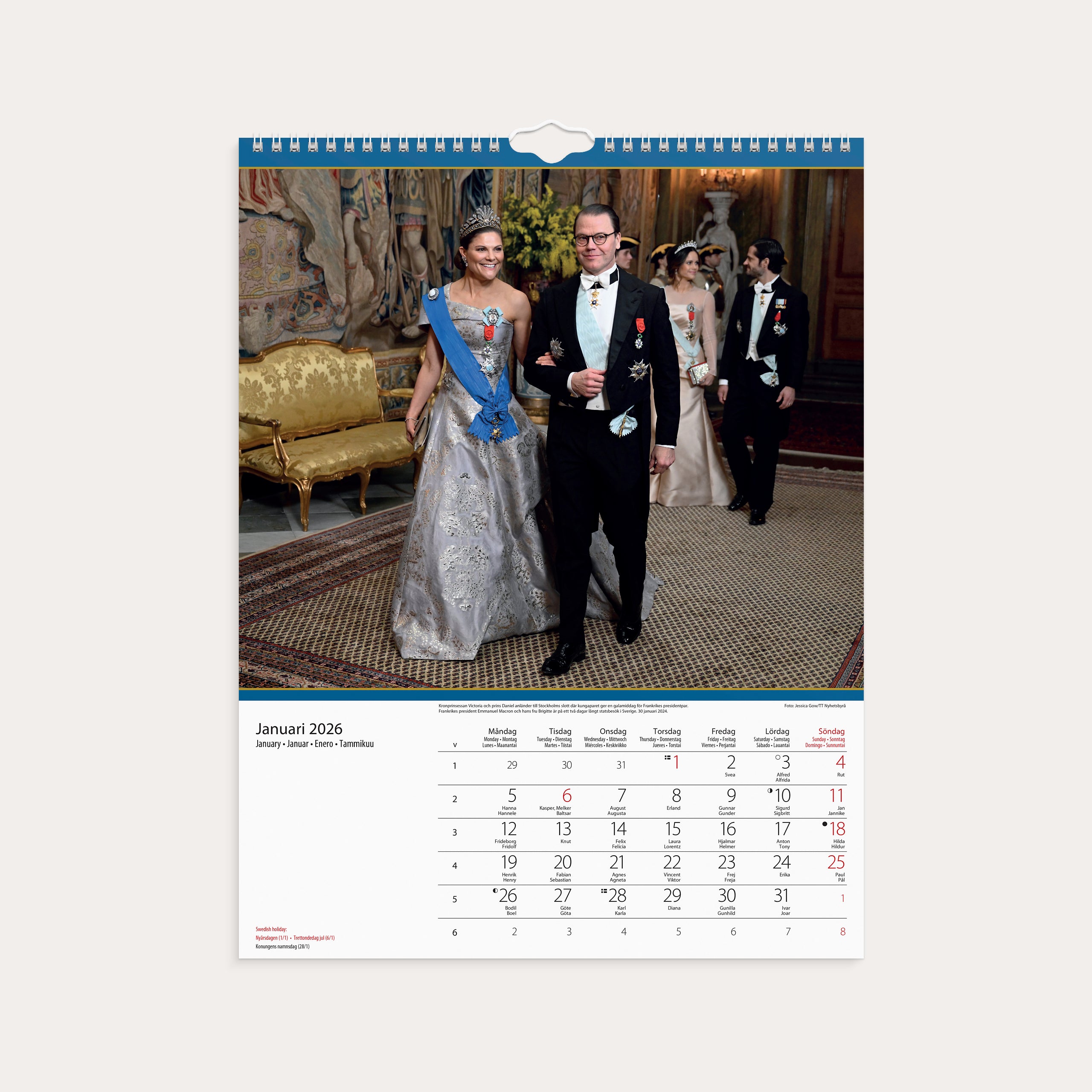 Väggkalender 2026 Kungafamiljen
