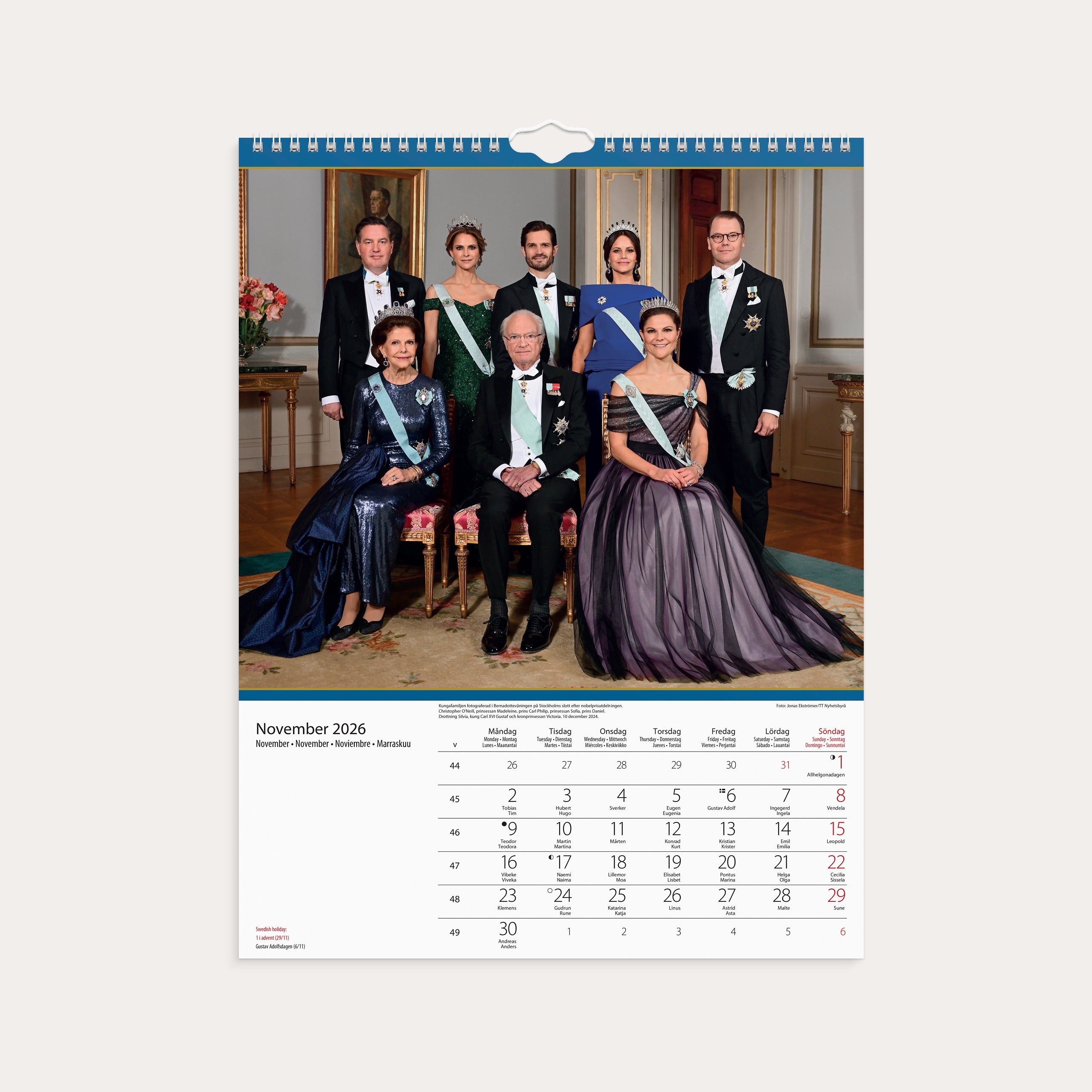 Väggkalender 2026 Kungafamiljen