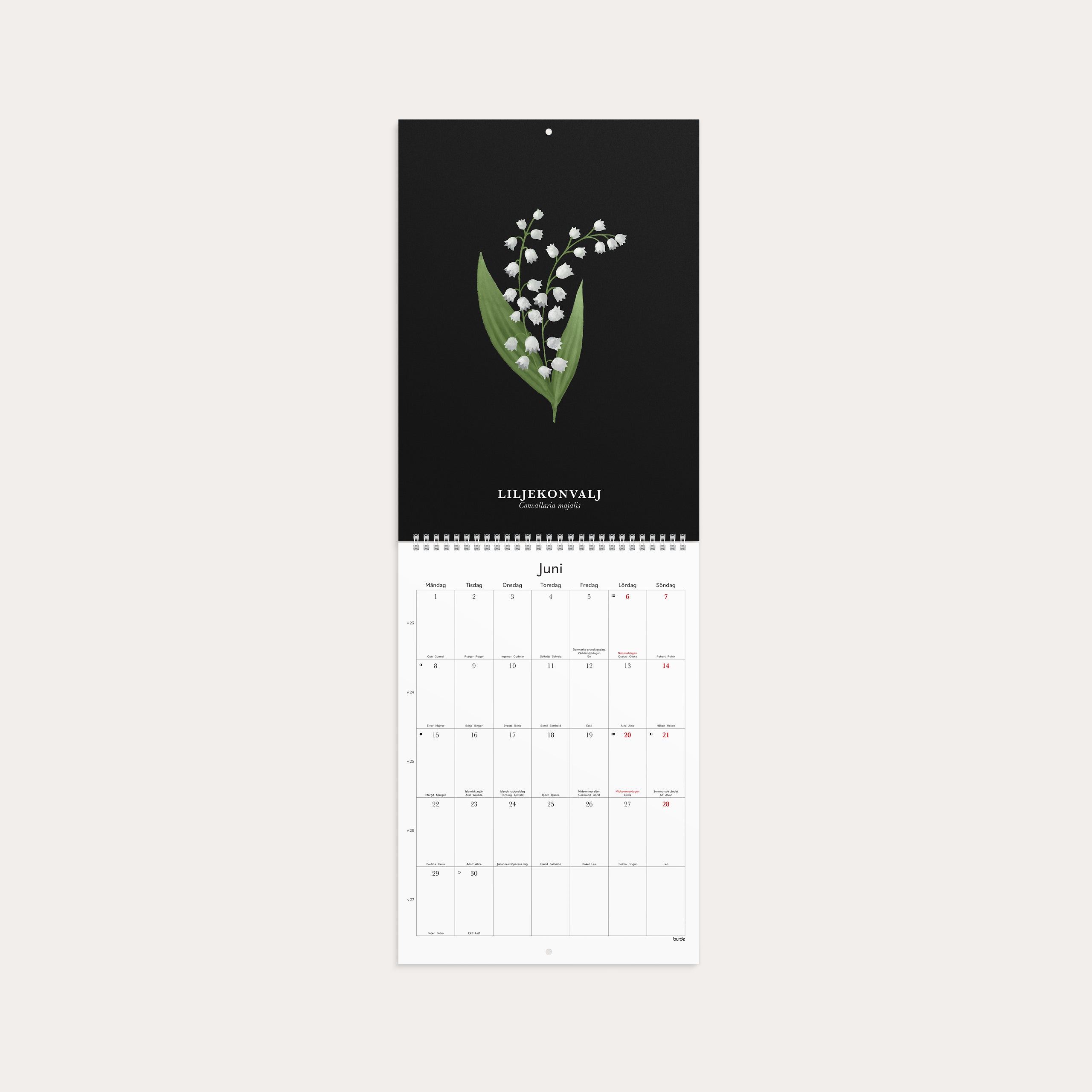 Väggkalender 2026 Illustrerad blomster