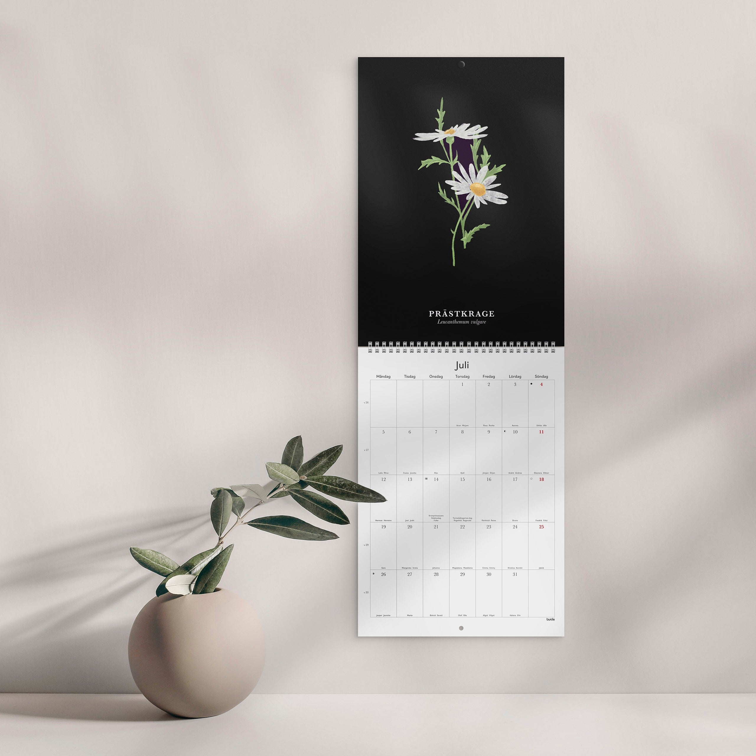 Väggkalender 2027 Illustrerad blomster