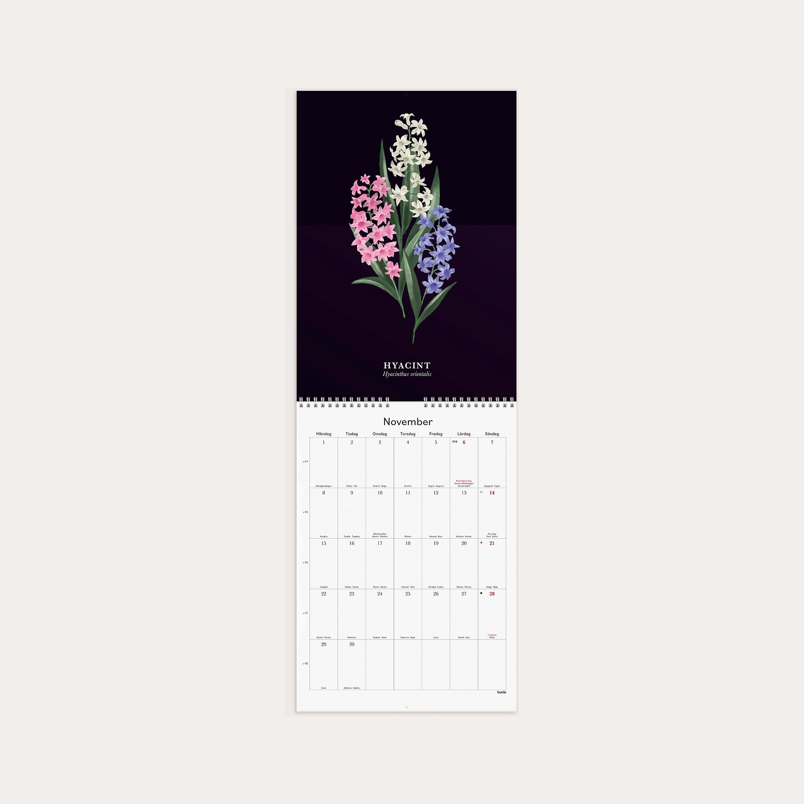 Väggkalender 2027 Illustrerad blomster
