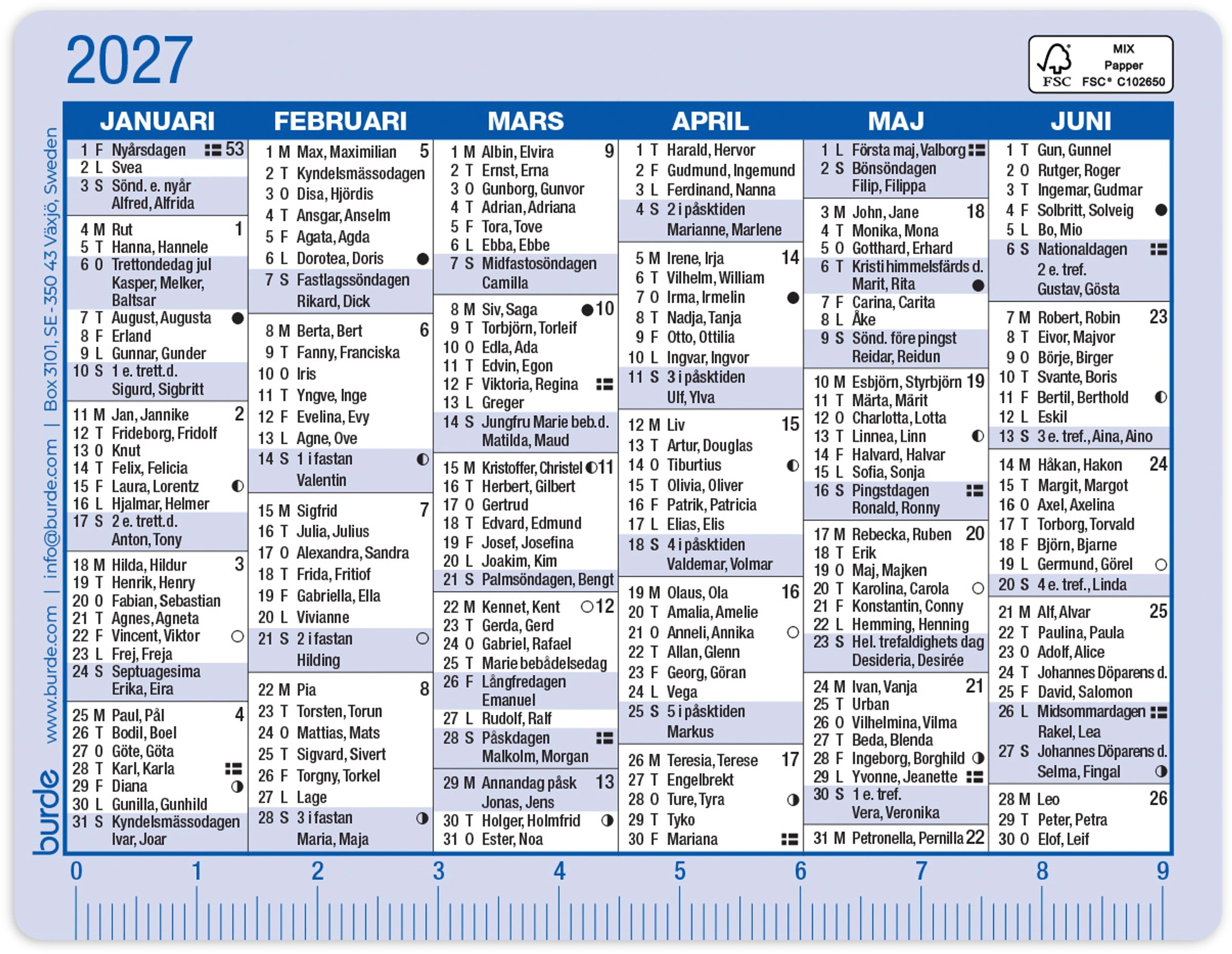 Kalenderkort 2027