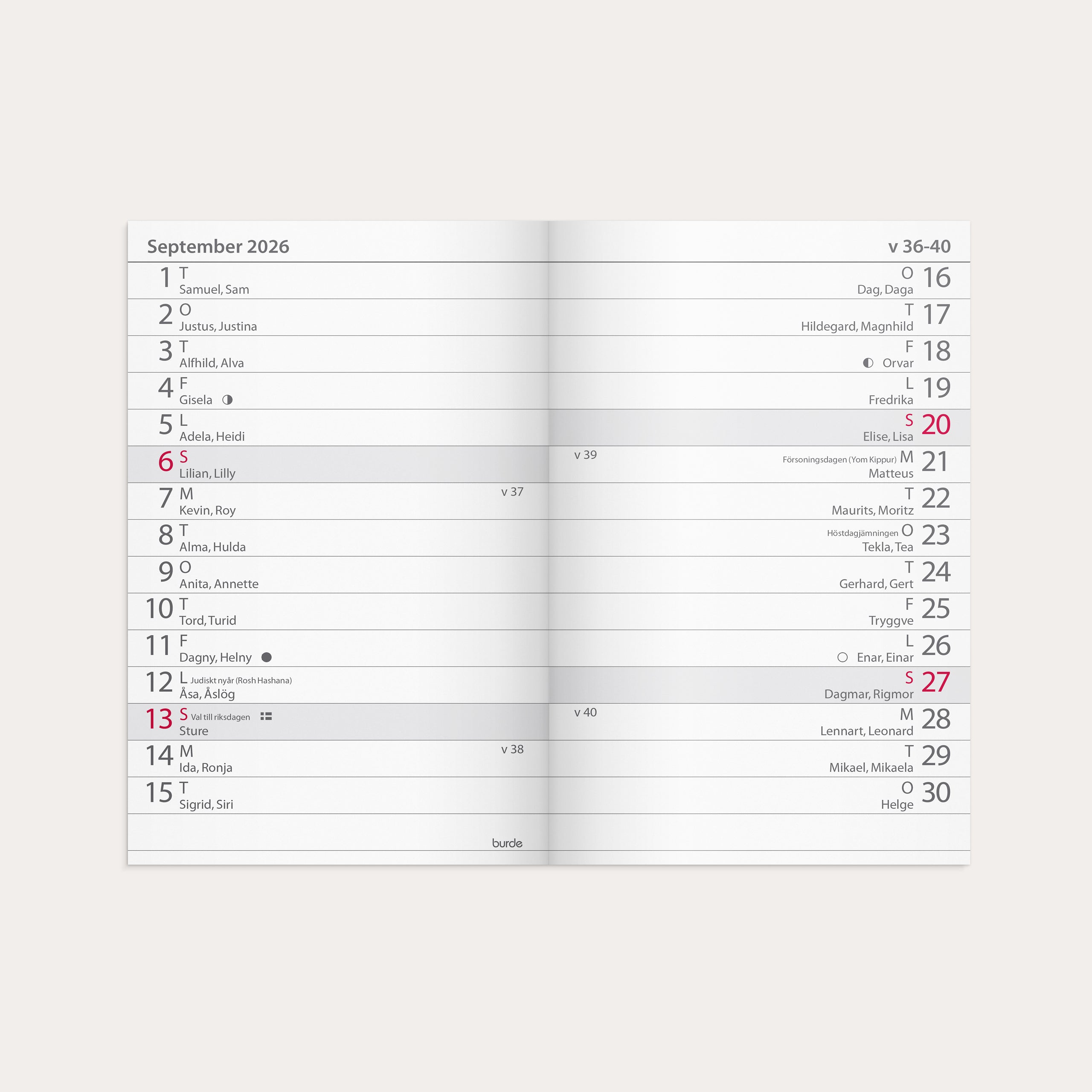 Kalender 2026 Lilla Fick blå kartong