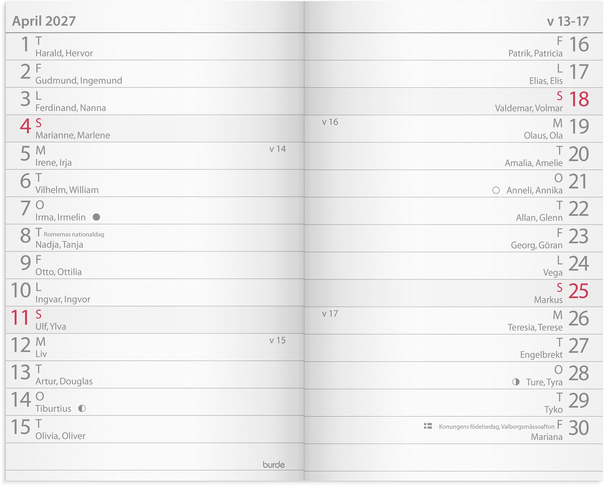 Kalender Lilla Fick 2027 blå kartong