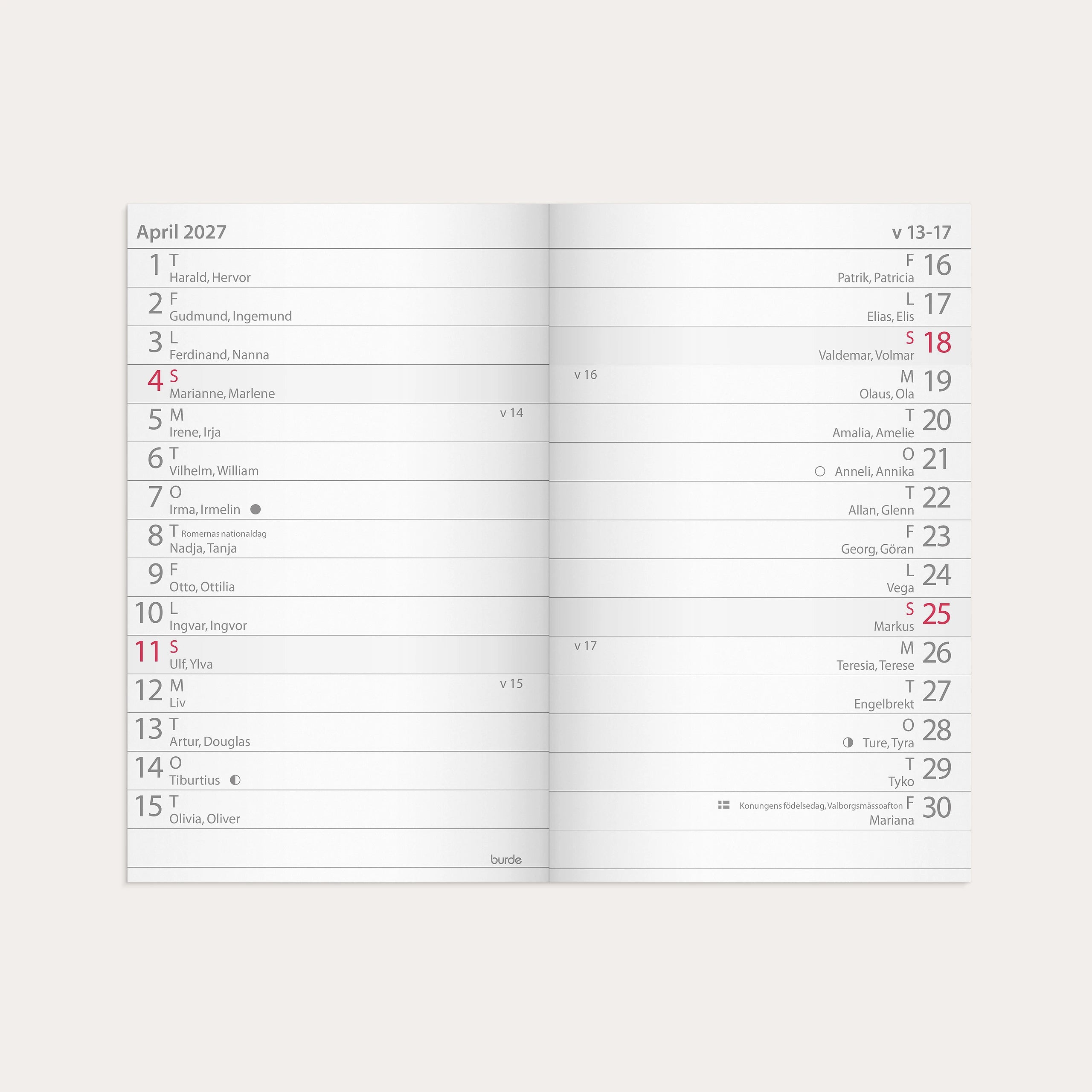 Kalender Lilla Fick 2027 blå kartong