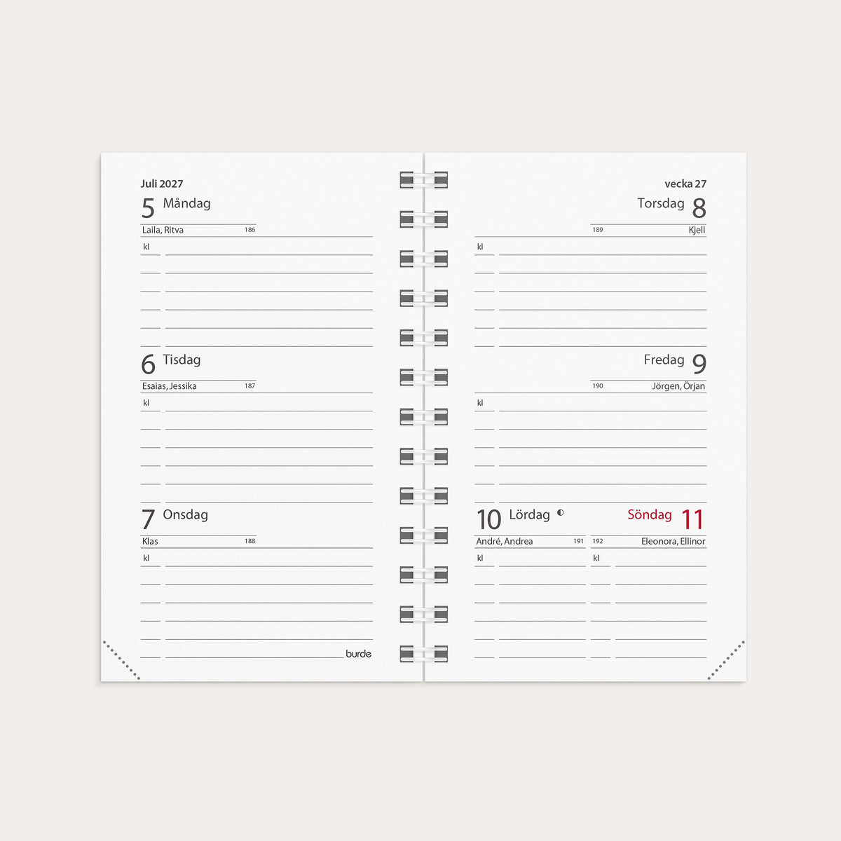 Kalender Mini 2027 refill