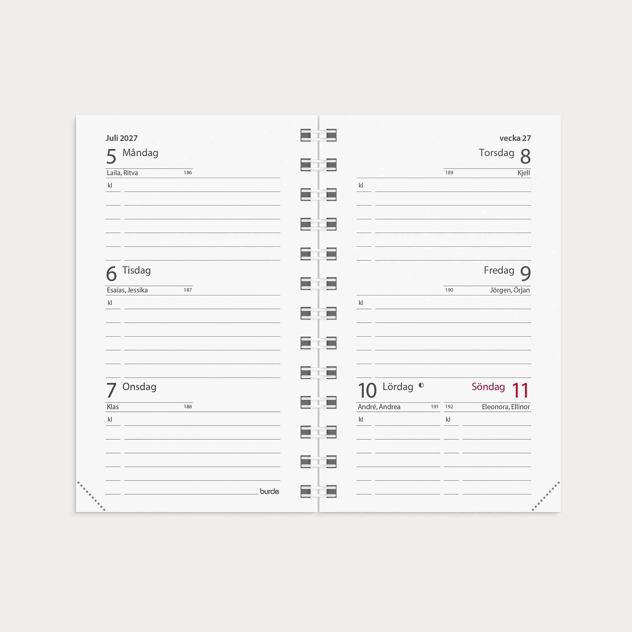 Kalender Mini 2027 refill