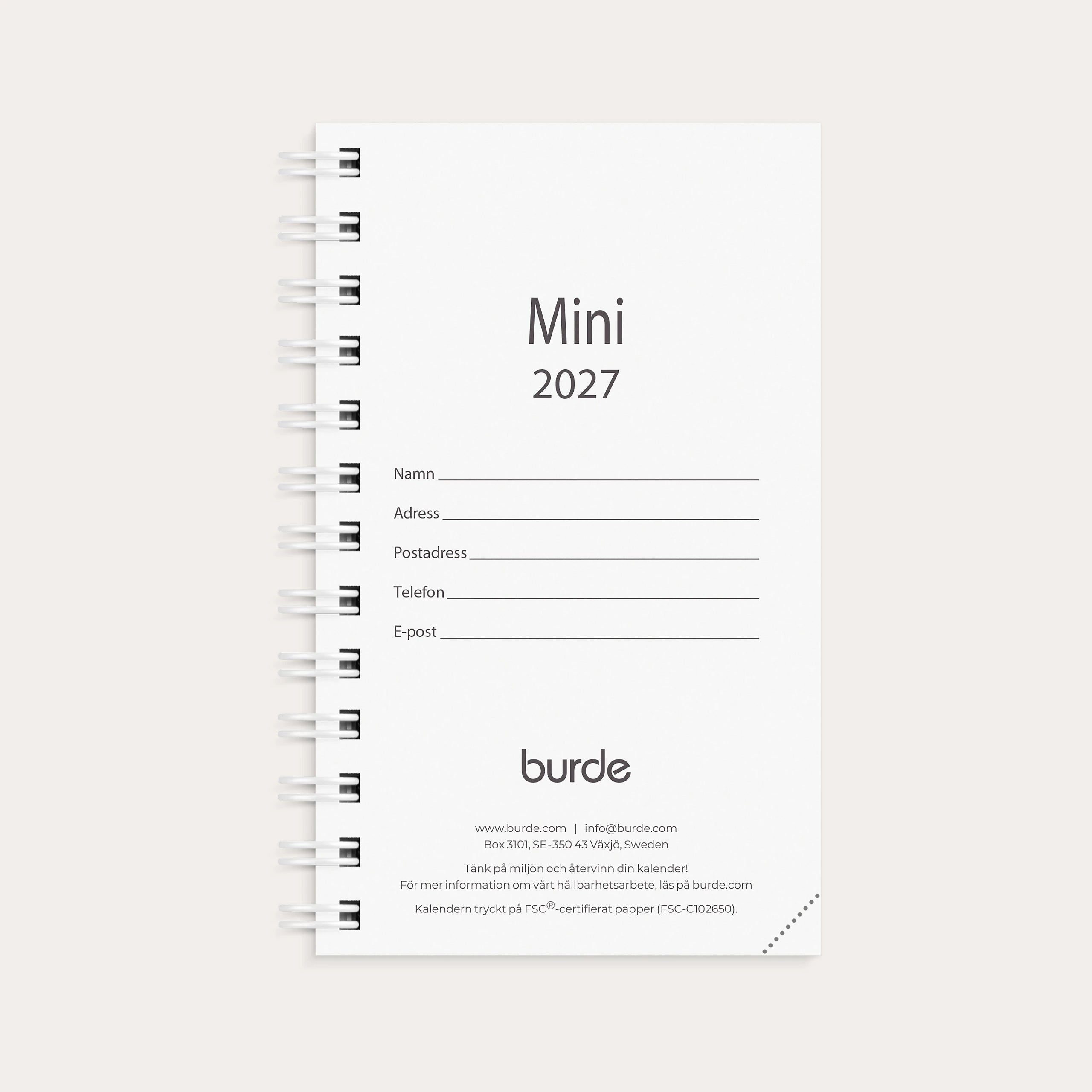 Kalender Mini 2027 refill