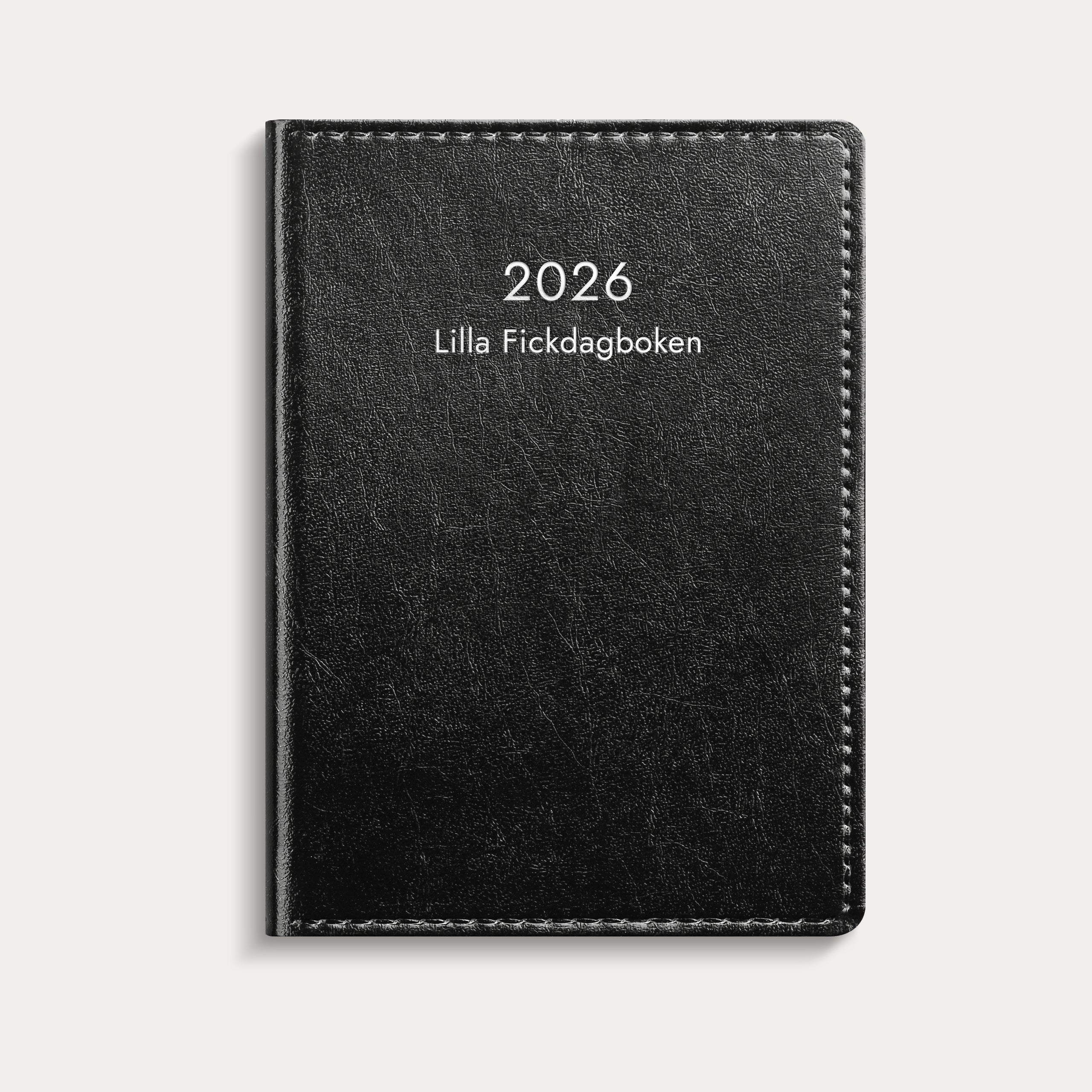 Kalender 2026 Lilla Fickdagboken svart konstläder