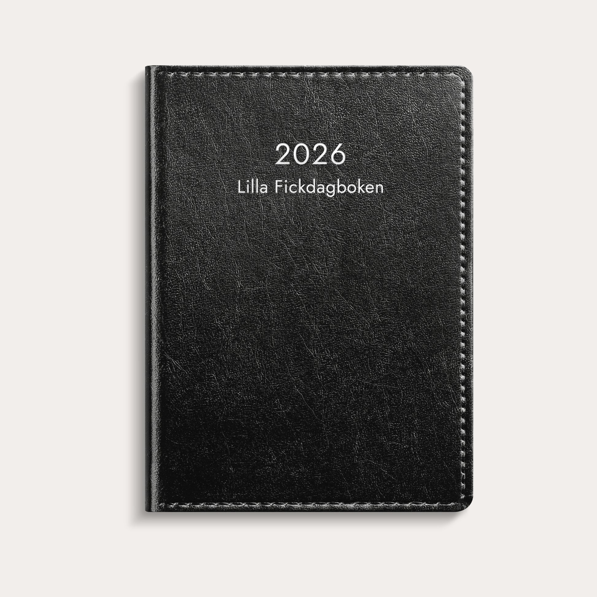 Lilla Fickdagboken 2026 svart konstläder