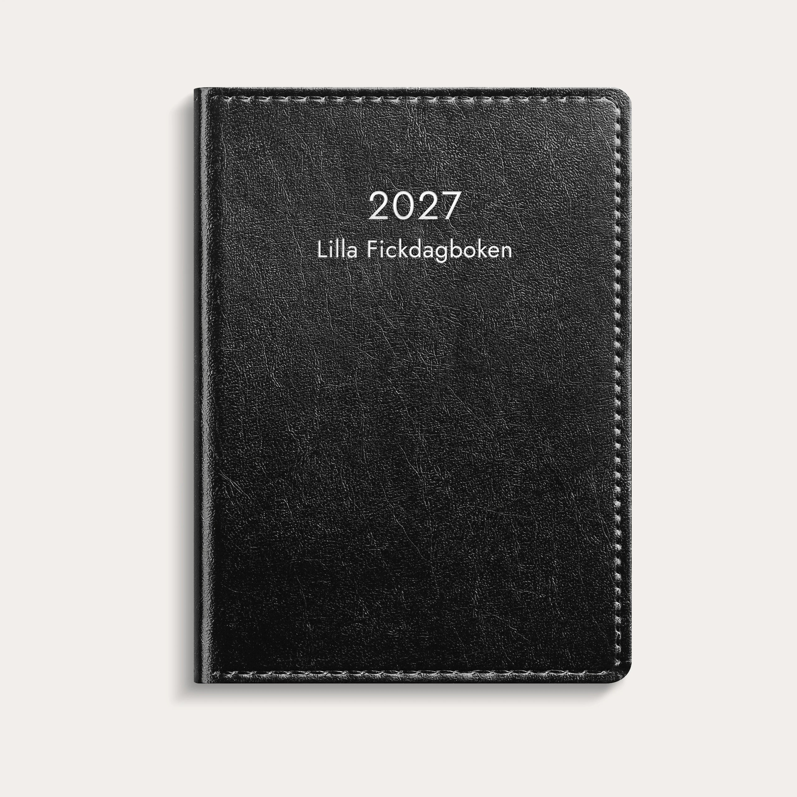 Lilla Fickdagboken 2027 svart konstläder