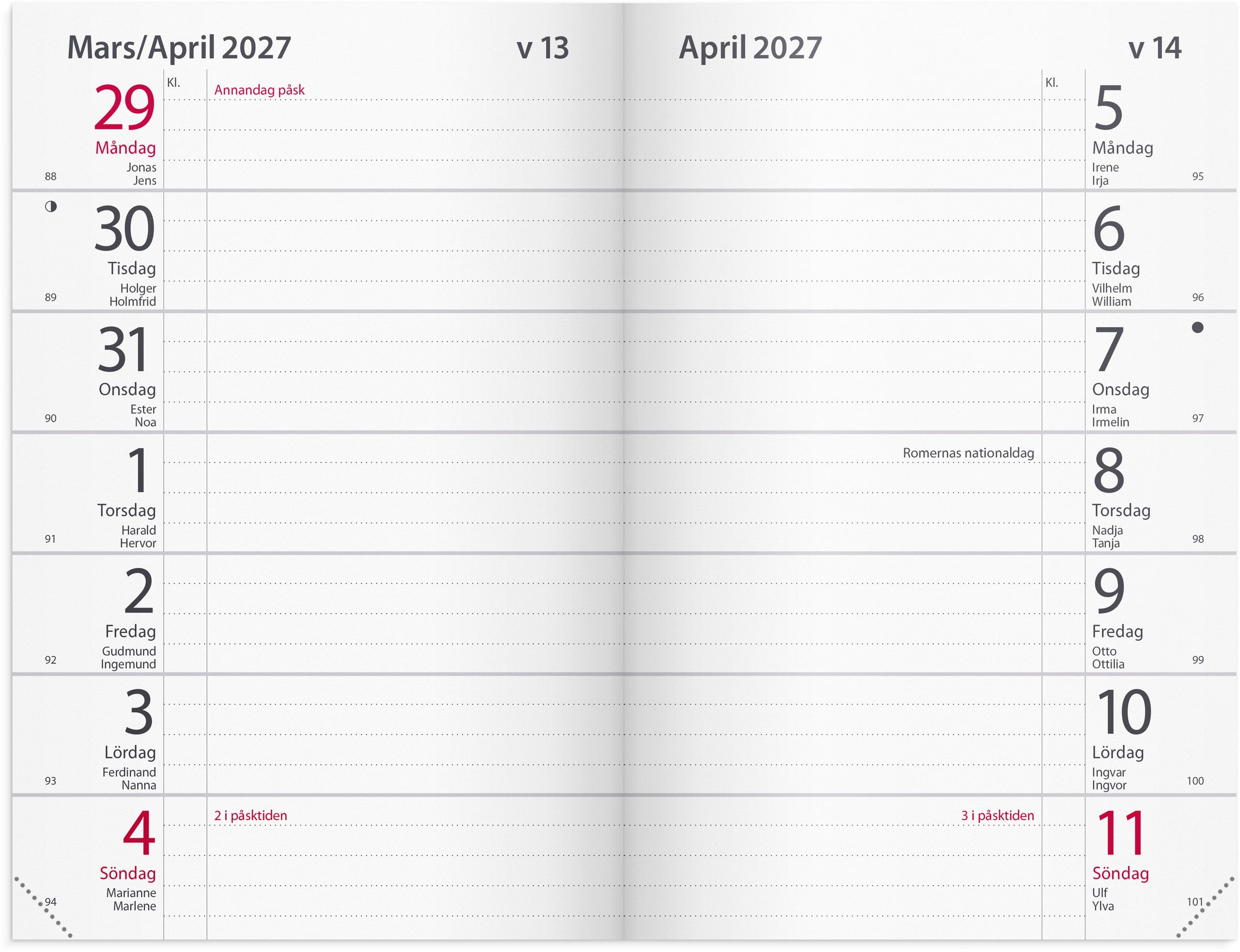 Kalender Maxinote 2027 blå kartong