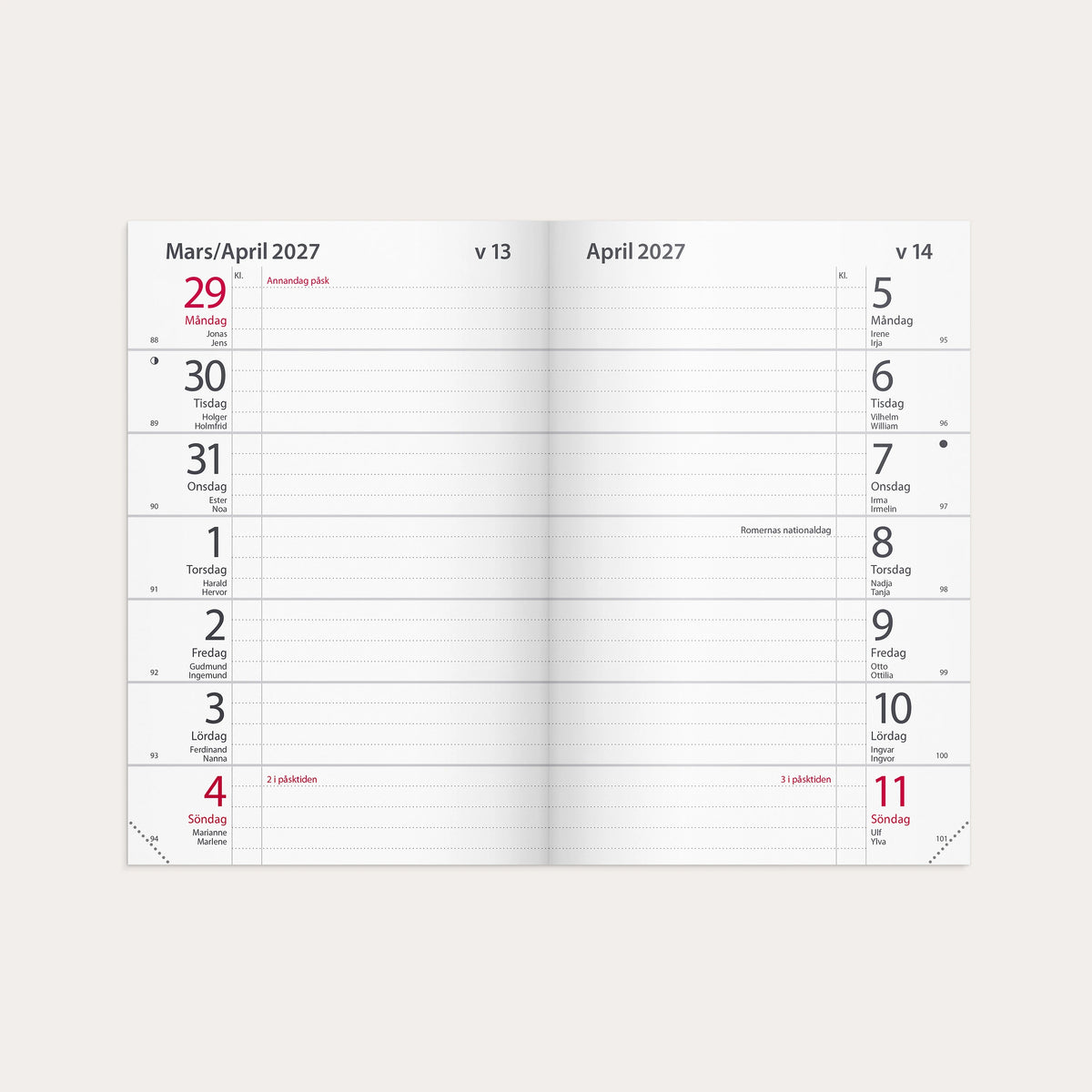 Kalender Maxinote 2027 blå kartong