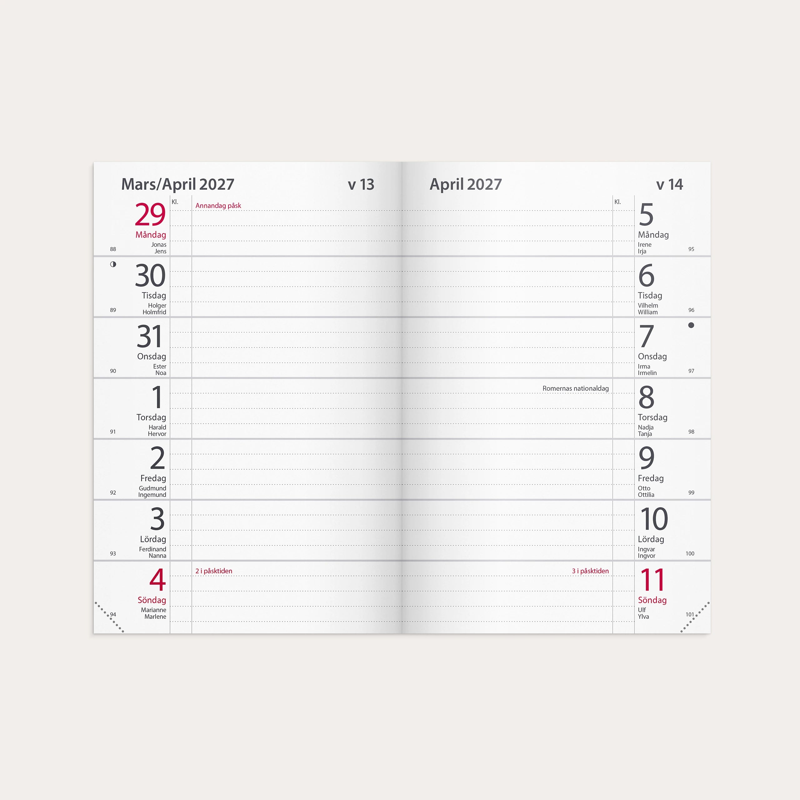 Kalender Maxinote 2027 blå kartong