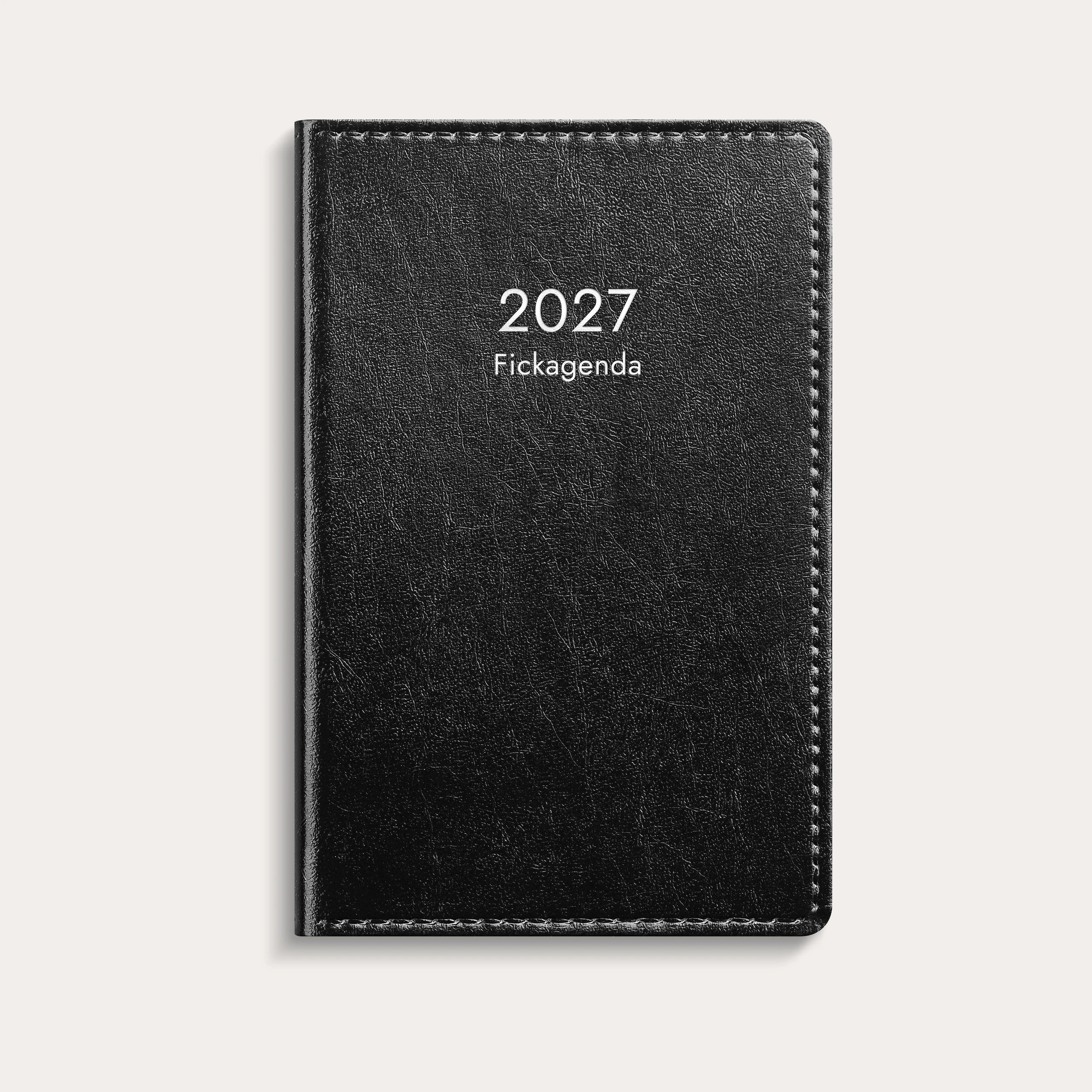 Fickagenda 2027 svart konstläder