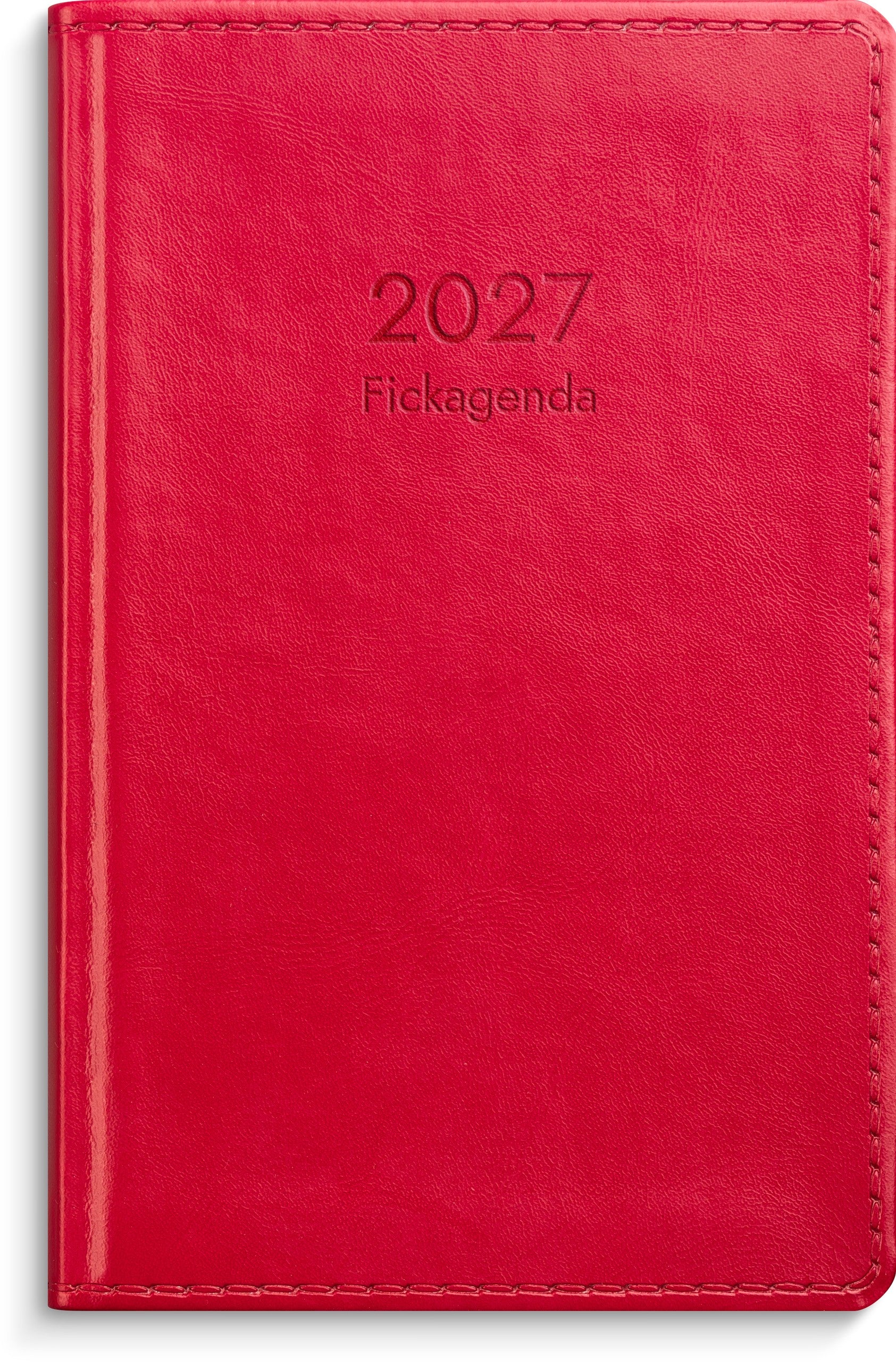 Fickagenda 2027 rött konstläder