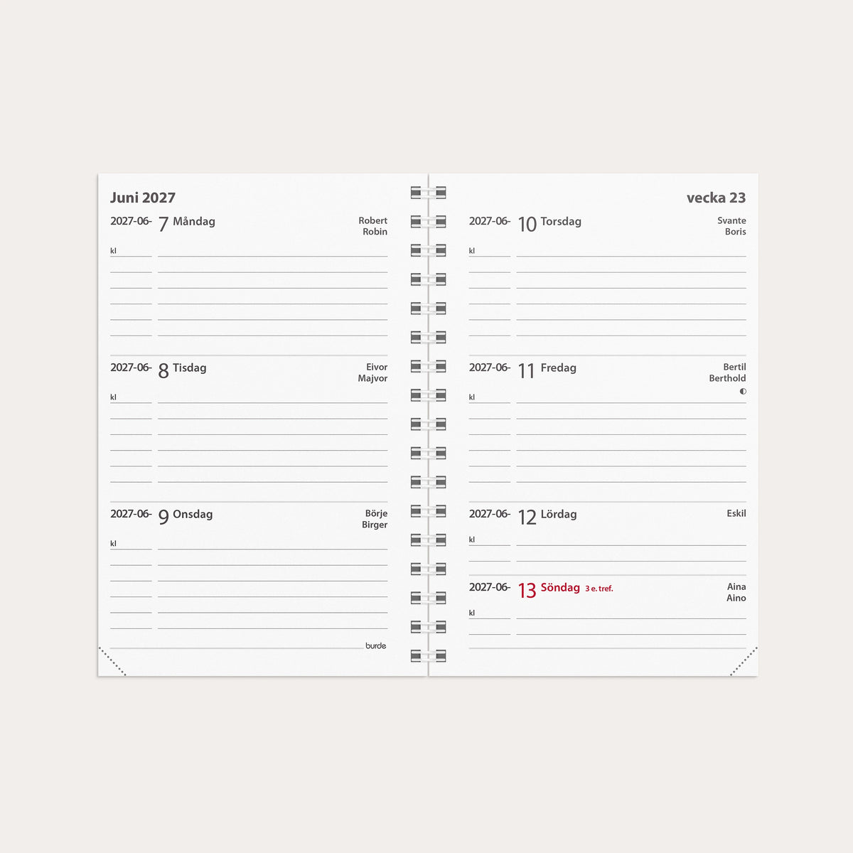 Kalender 2027 Leader refill