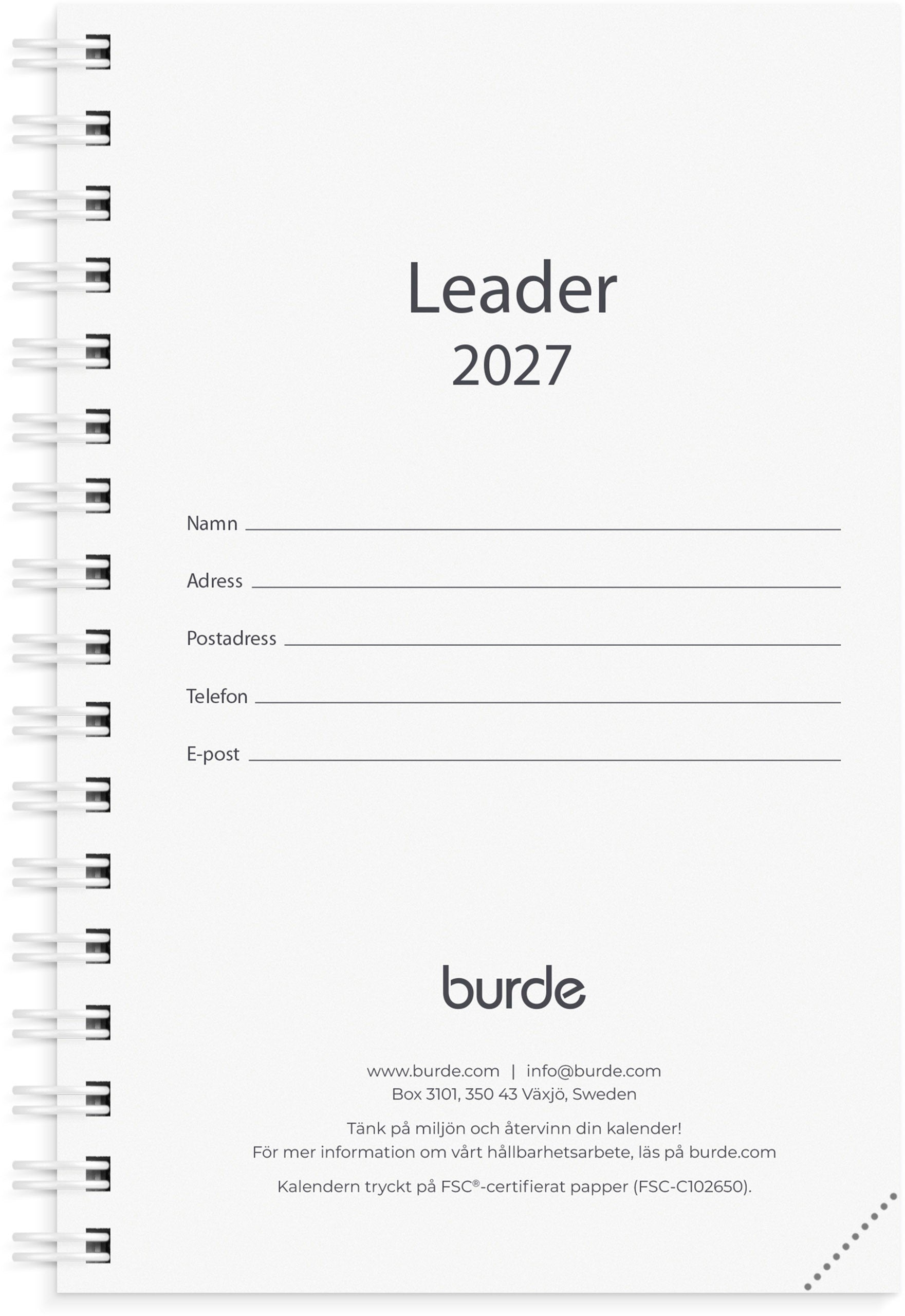 Kalender 2027 Leader refill