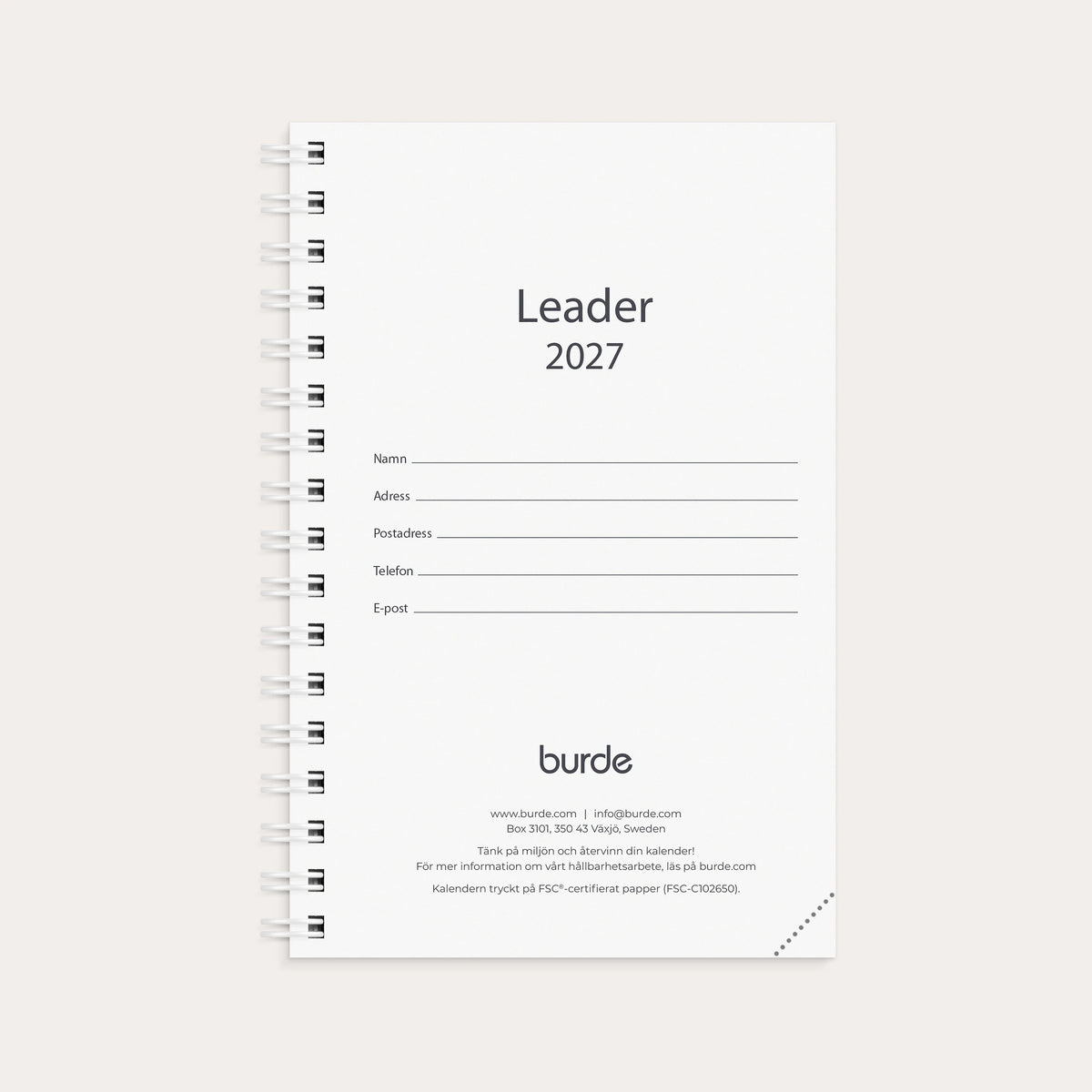 Kalender 2027 Leader refill