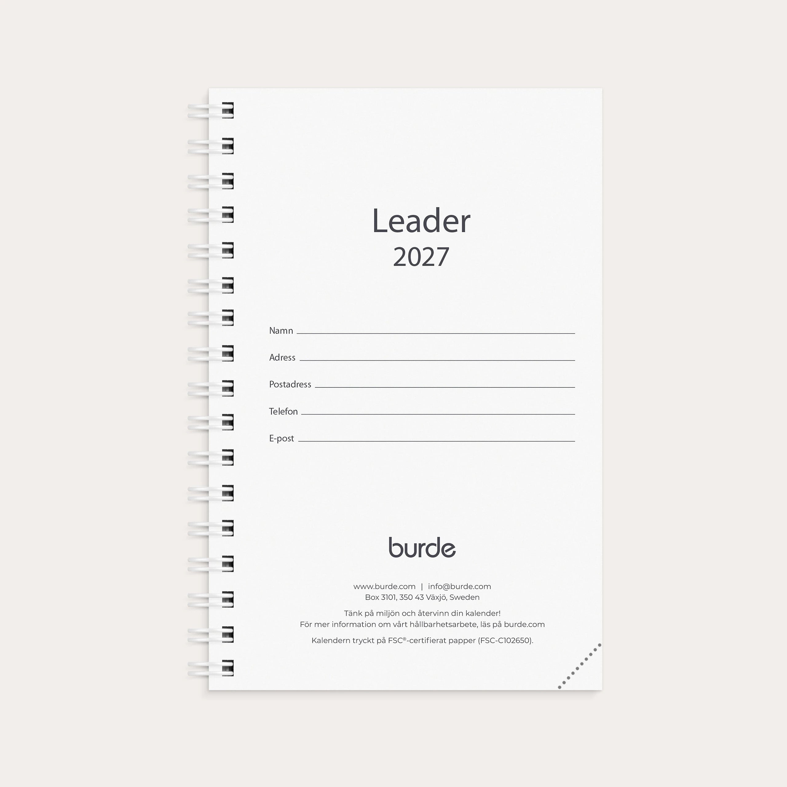 Kalender 2027 Leader refill