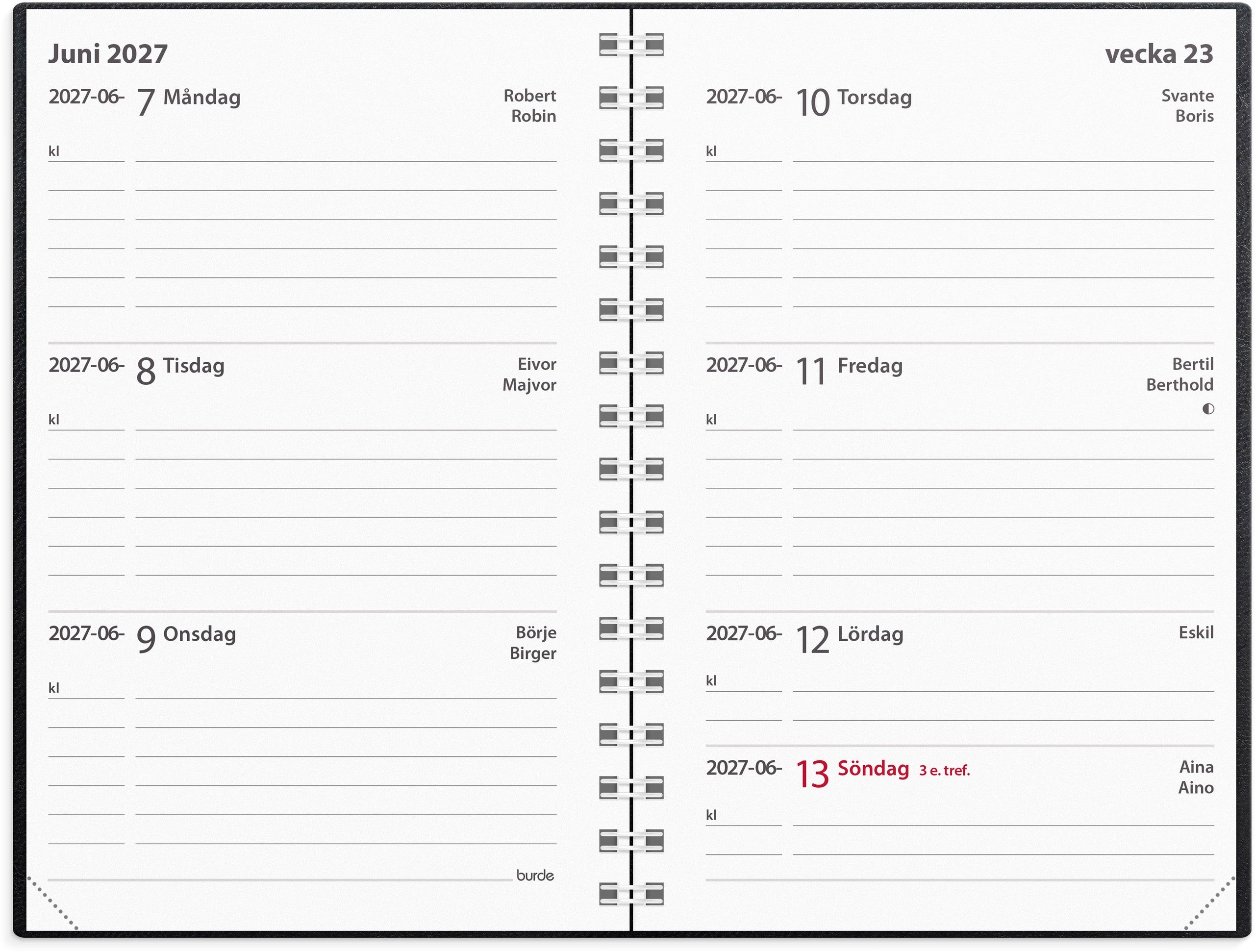 Kalender 2027 Leader svart plast