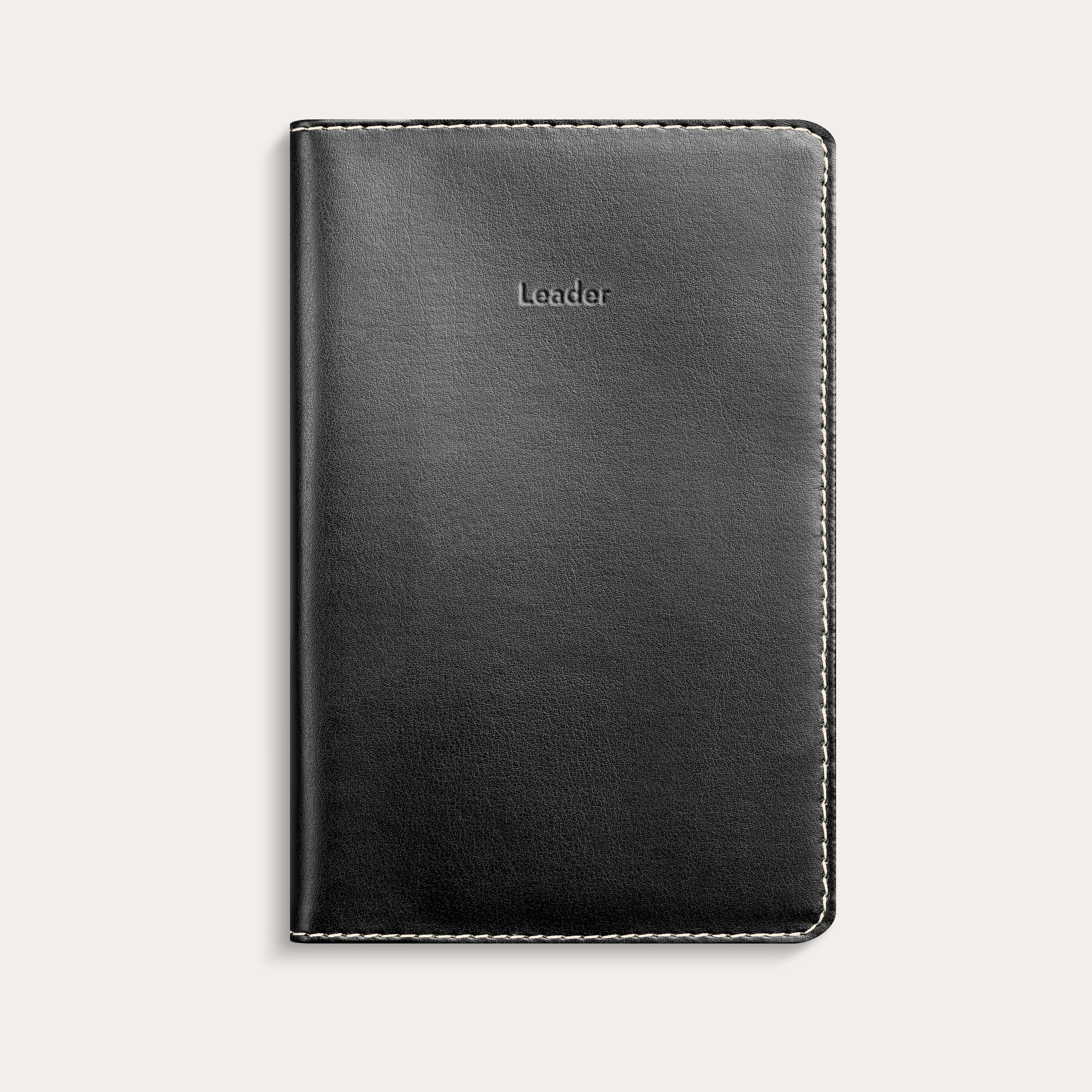 Kalender 2026 Leader svart konstläder spiralb